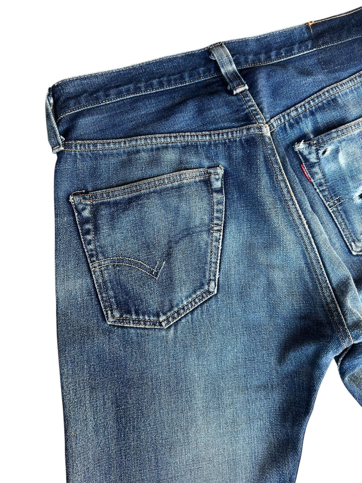 Levi's Vintage Clothing 2000s LVC Levi’s 501 XX Big E Distress Denim Selvedge Jeans Size US 30 / EU 46 - 15 Thumbnail