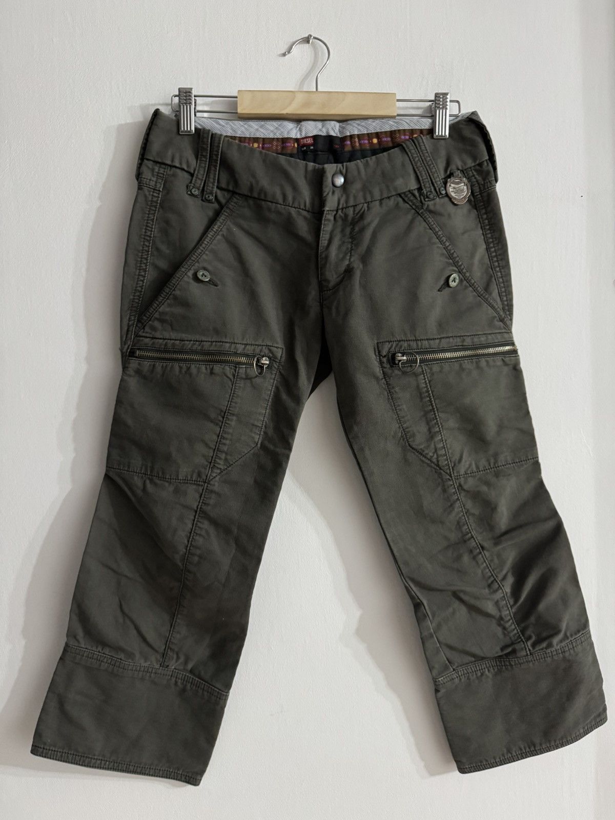 Diesel DIESEL Vintage Y2K Low-Rise Cropped Cargo/Biker Pants Size 26" / US 2 / IT 38 - 8 Thumbnail