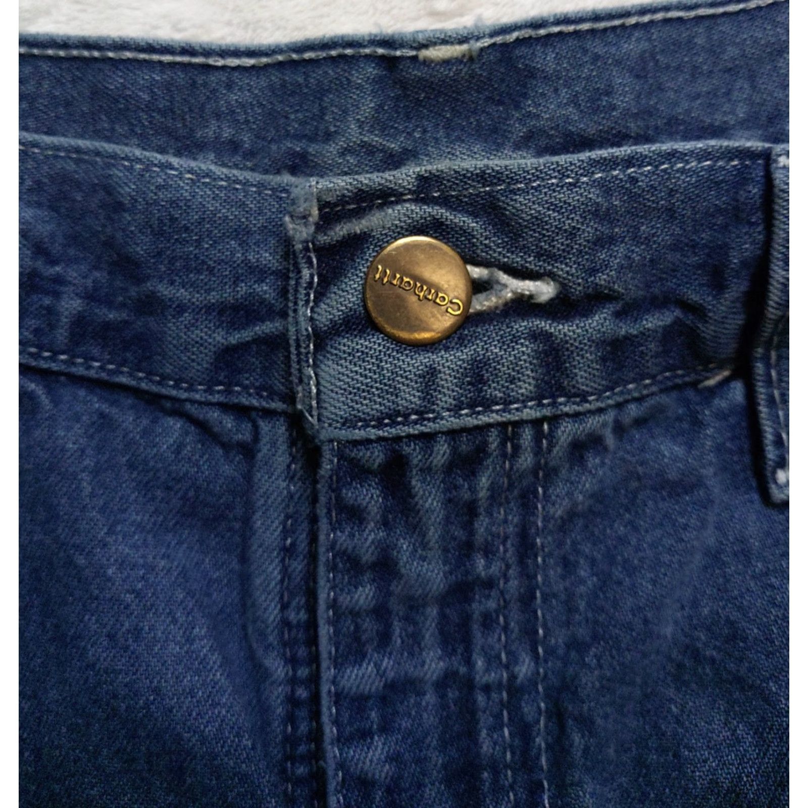 Carhartt Carhartt Jeans Mens Relaxed Fit Blue 30x30 Denim Distressed 5-Pocket Workwear Logo Straight Jeans Mens Size US 30 / EU 46 - 6 Thumbnail