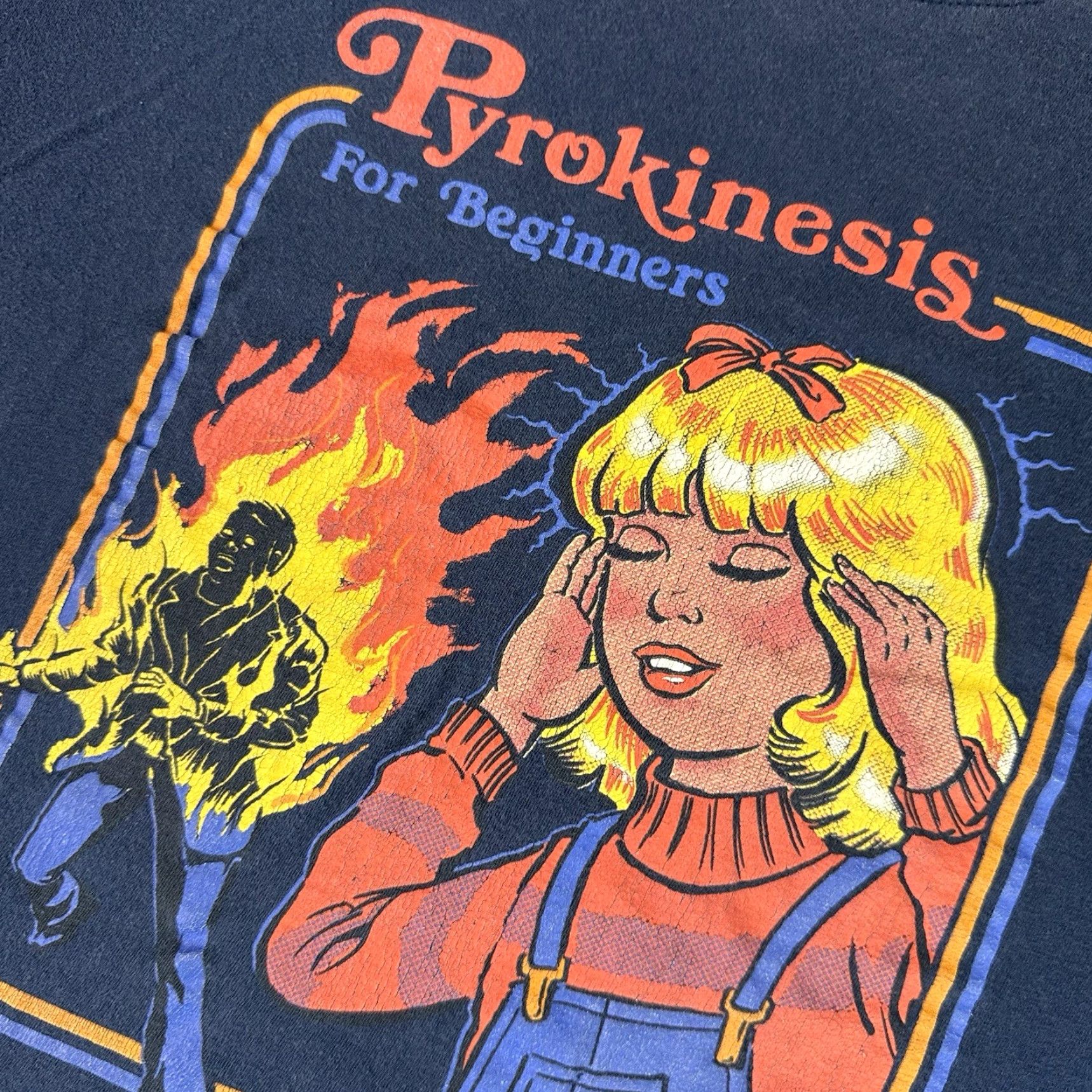 RHODE Steven Rhodes T Shirt Adult XL Blue Pyrokinesis For Beginners Cropped Goth Dark Vintage Retro Shirt Unisex Adults XL Blue Graphic Print Mens Womens Size US XL / EU 56 / 4 - 3 Thumbnail