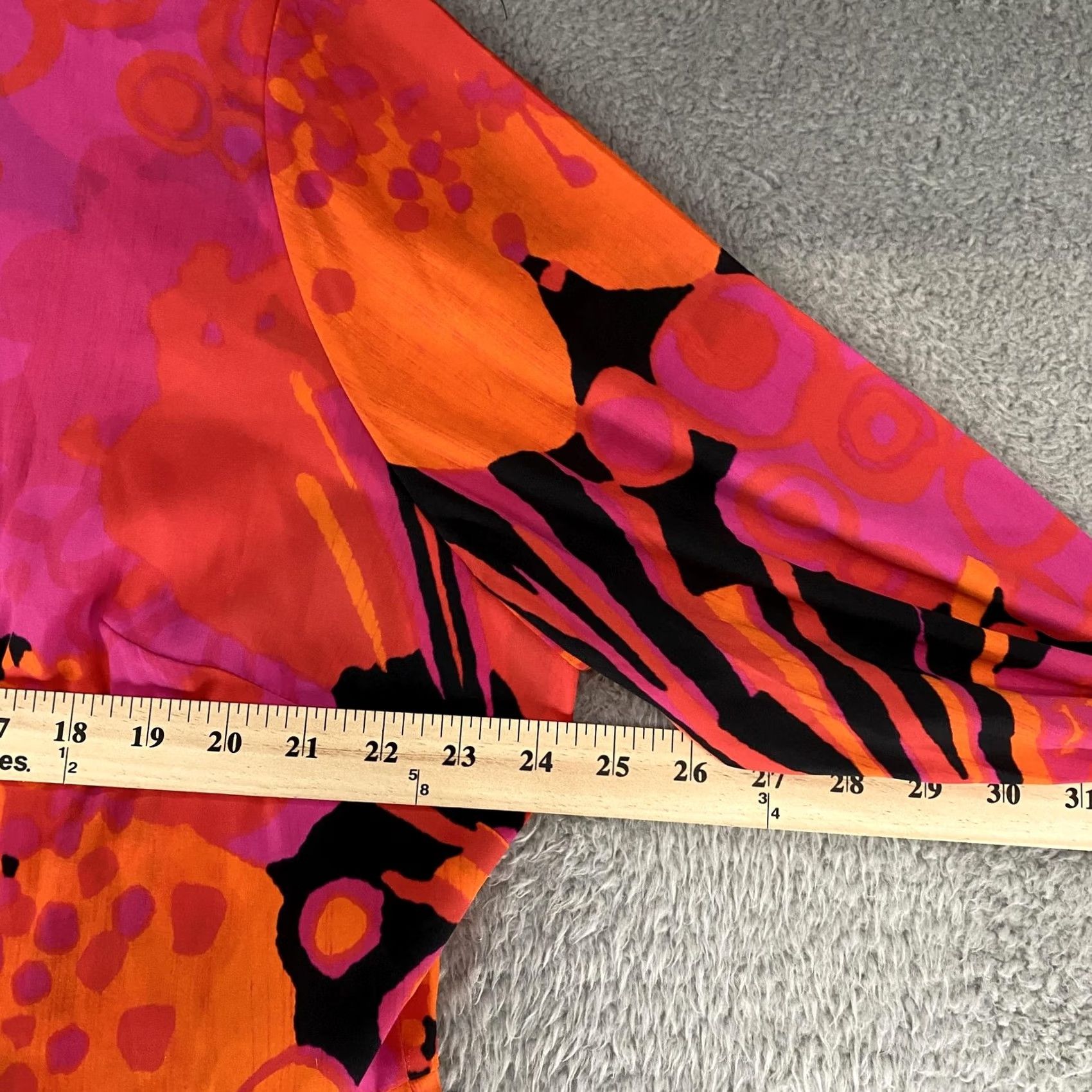 Vintage Anna Scholz Maxi Dress Womens 18 Pink Floral Silk Blend Long Sleeve Circle Neck Pullover Casual Party/Cocktail Size XXL / US 16-18 / IT 52-54 - 4 Thumbnail