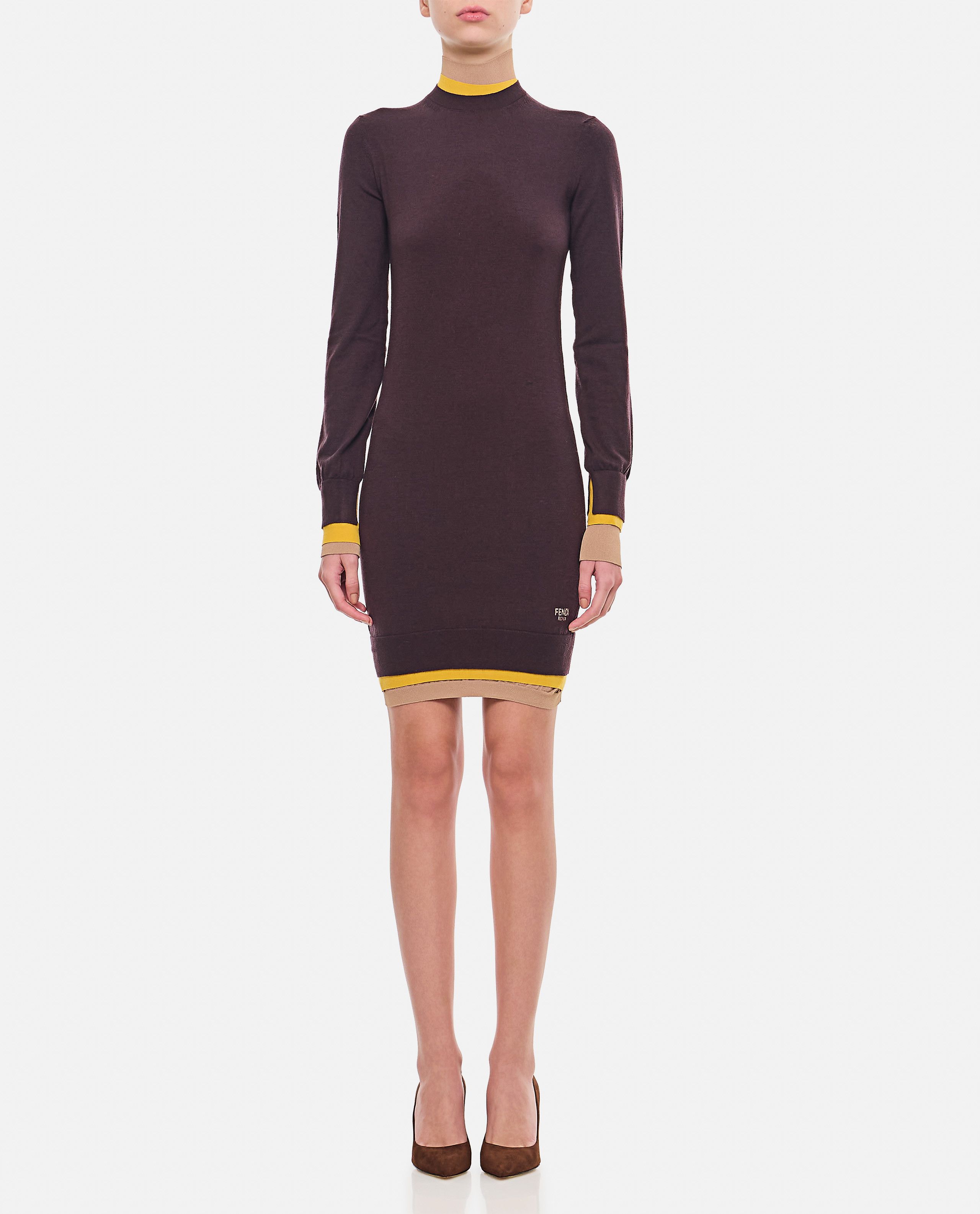 LAYERING COLOR TRIMS SHORT DRESS
