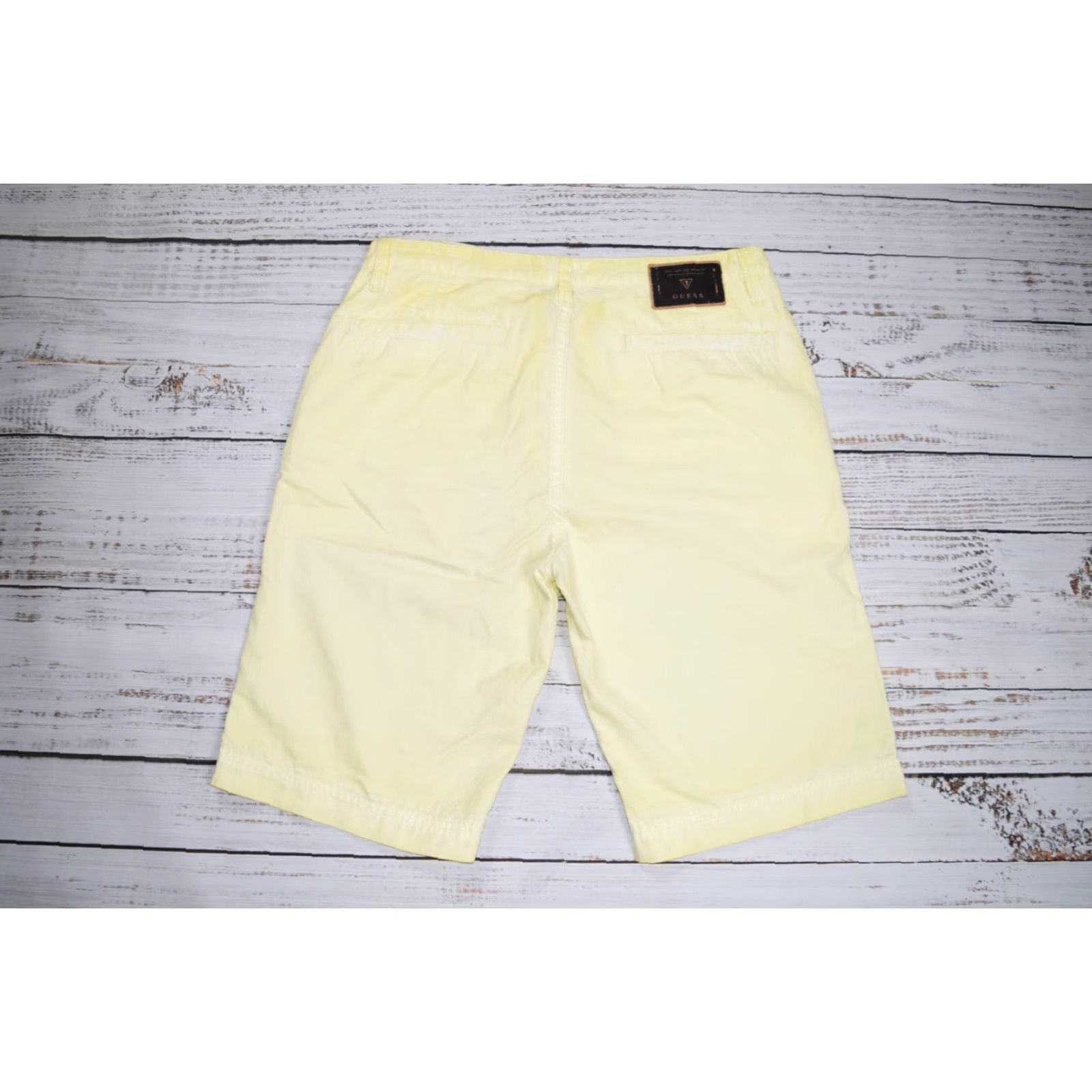Guess VINTAGE GUESS MEN'S CHINO Shorts 31 Yellow 100% Cotton Lightweight Casual 90s Retro USA Mens Size US 31 - 5 Thumbnail