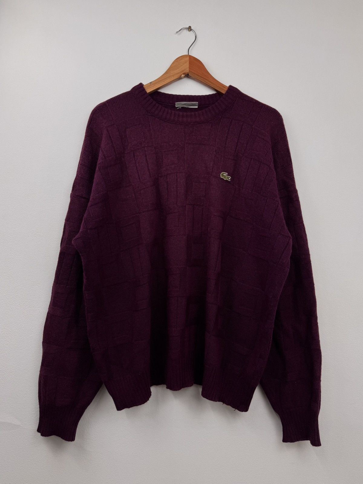 Lacoste Lacoste Men Crew Neck Sweater Vintage Burgundy Size L Size US L / EU 52-54 / 3 - 1 Thumbnail