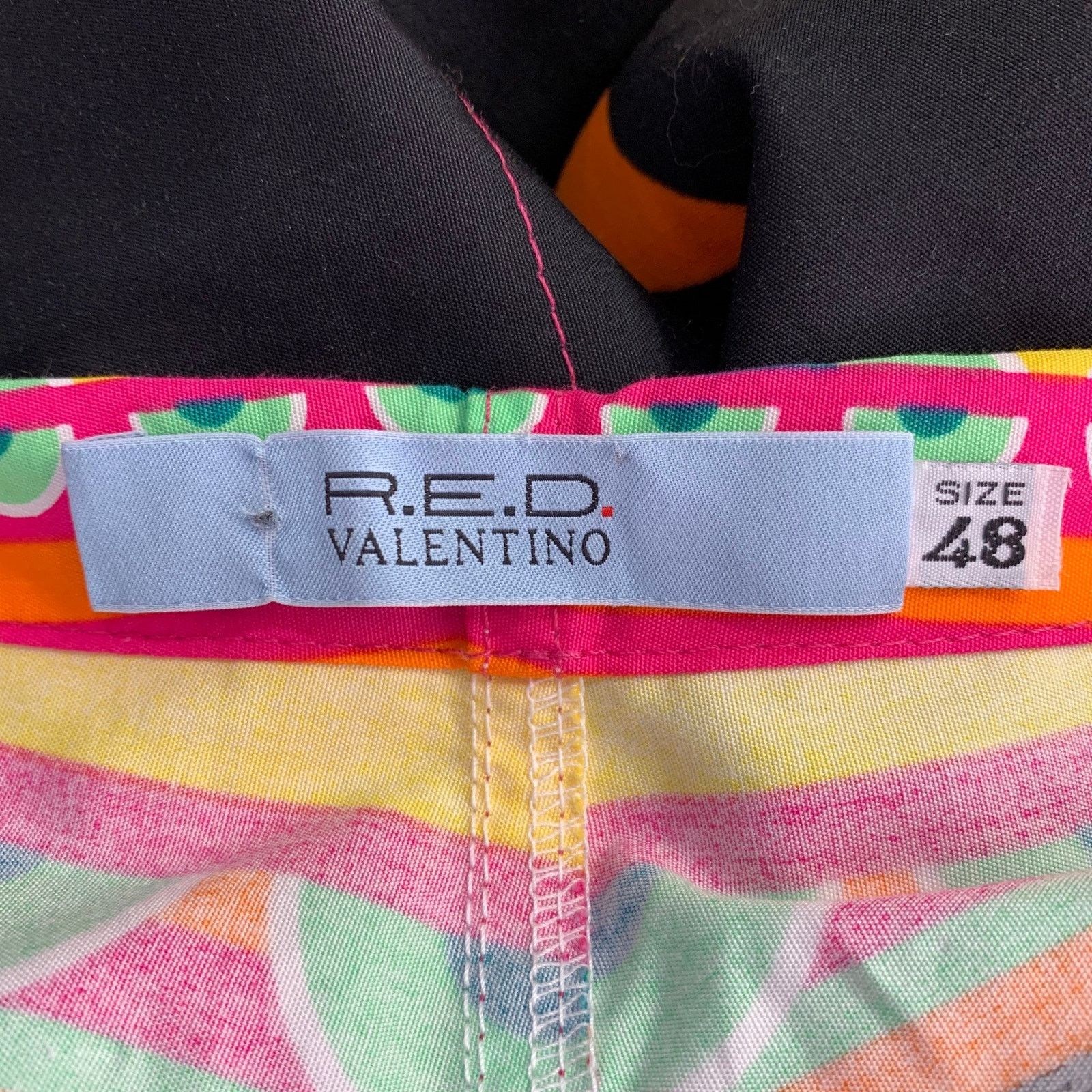 RED Valentino Size 12 Multi Color Cotton Print Drawstring Casual Pants Size 34" / US 12 / IT 48 - 5 Thumbnail