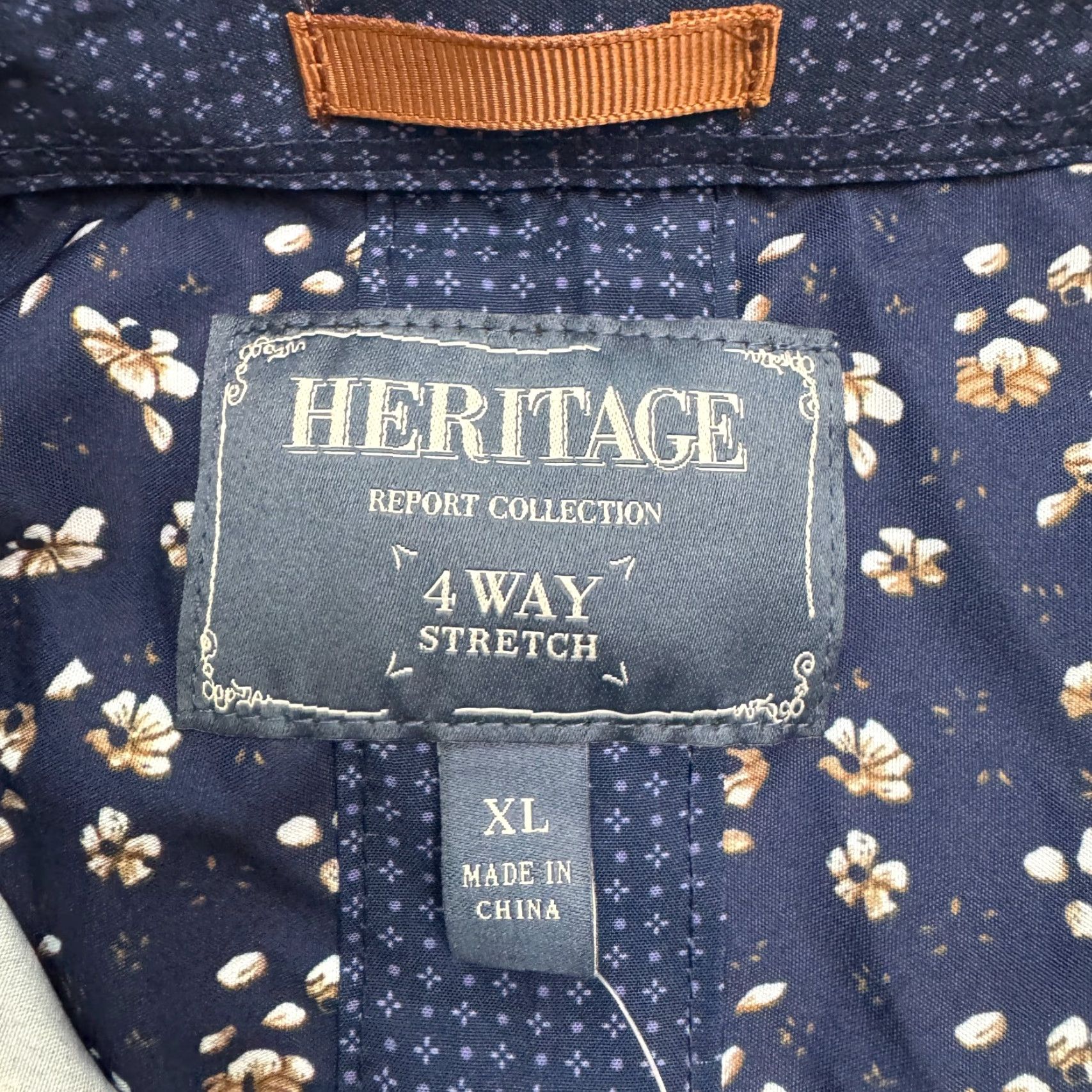 Nordstrom Nordstrom Shirt XL Navy Floral 4-Way Stretch Button Down NWT Heritage Button-Up Men (Blue) Summer Spring Fall Winter Size US XL / EU 56 / 4 - 5 Thumbnail