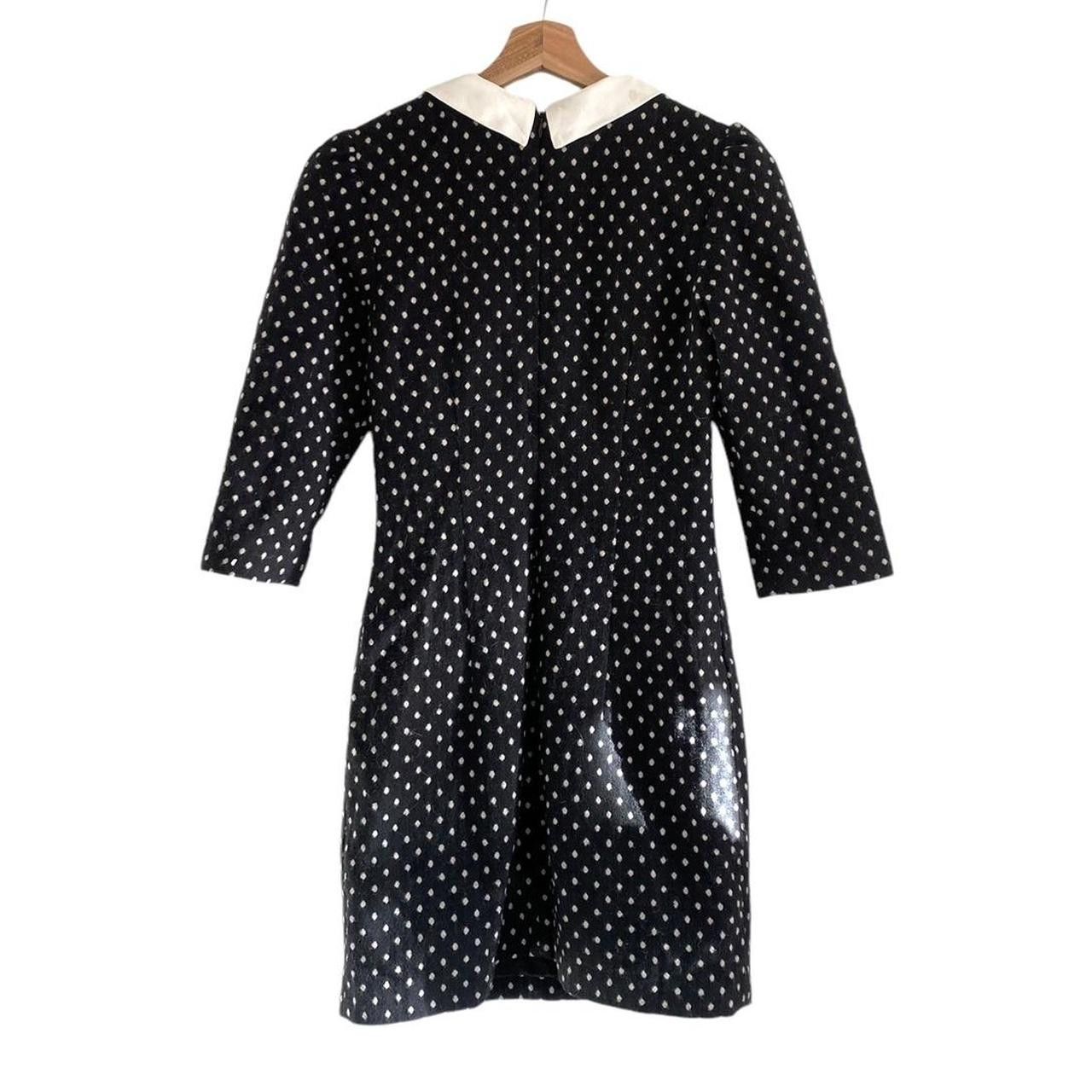Dolce Vita DOLCE VITA BLACK POLKA DOT COLLARED MINI DRESS SMALL WOOL Size S / US 4 / IT 40 - 2 Thumbnail