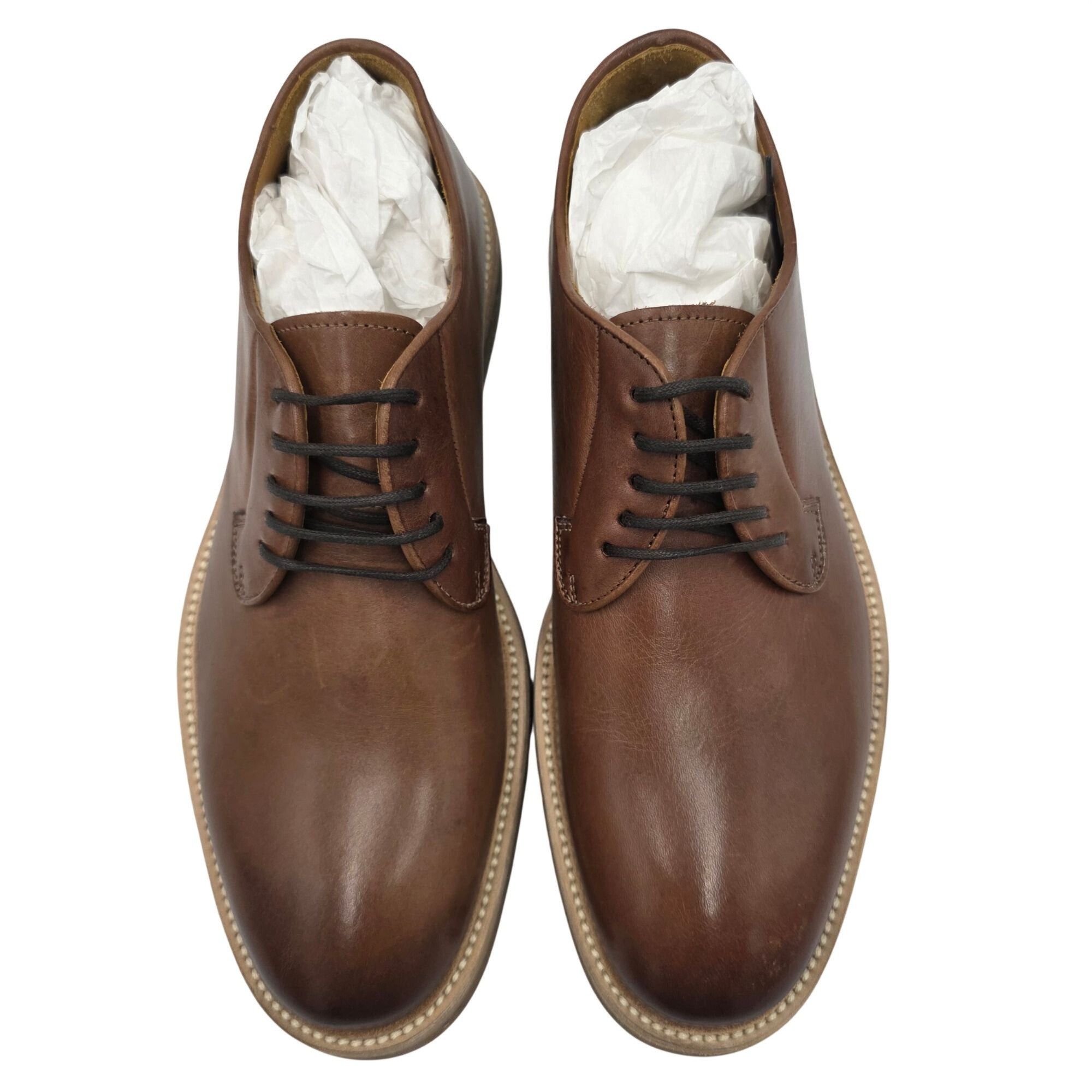 Barneys New York NEW Barneys New York 7656 Maine Burnished Brown Leather Derb Size US 8.5 / EU 41-42 - 12 Thumbnail