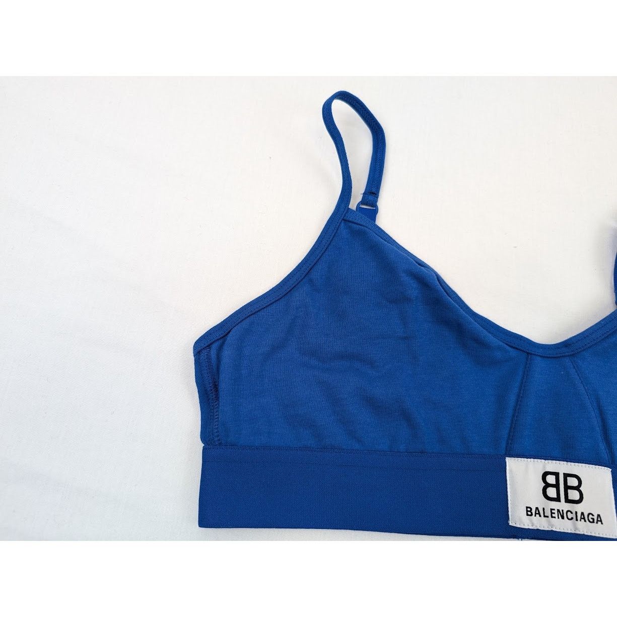 Balenciaga o1rshd1 Size: M / Soft Jersey Patch Sport Bra in Blue Size ONE SIZE - 4 Thumbnail