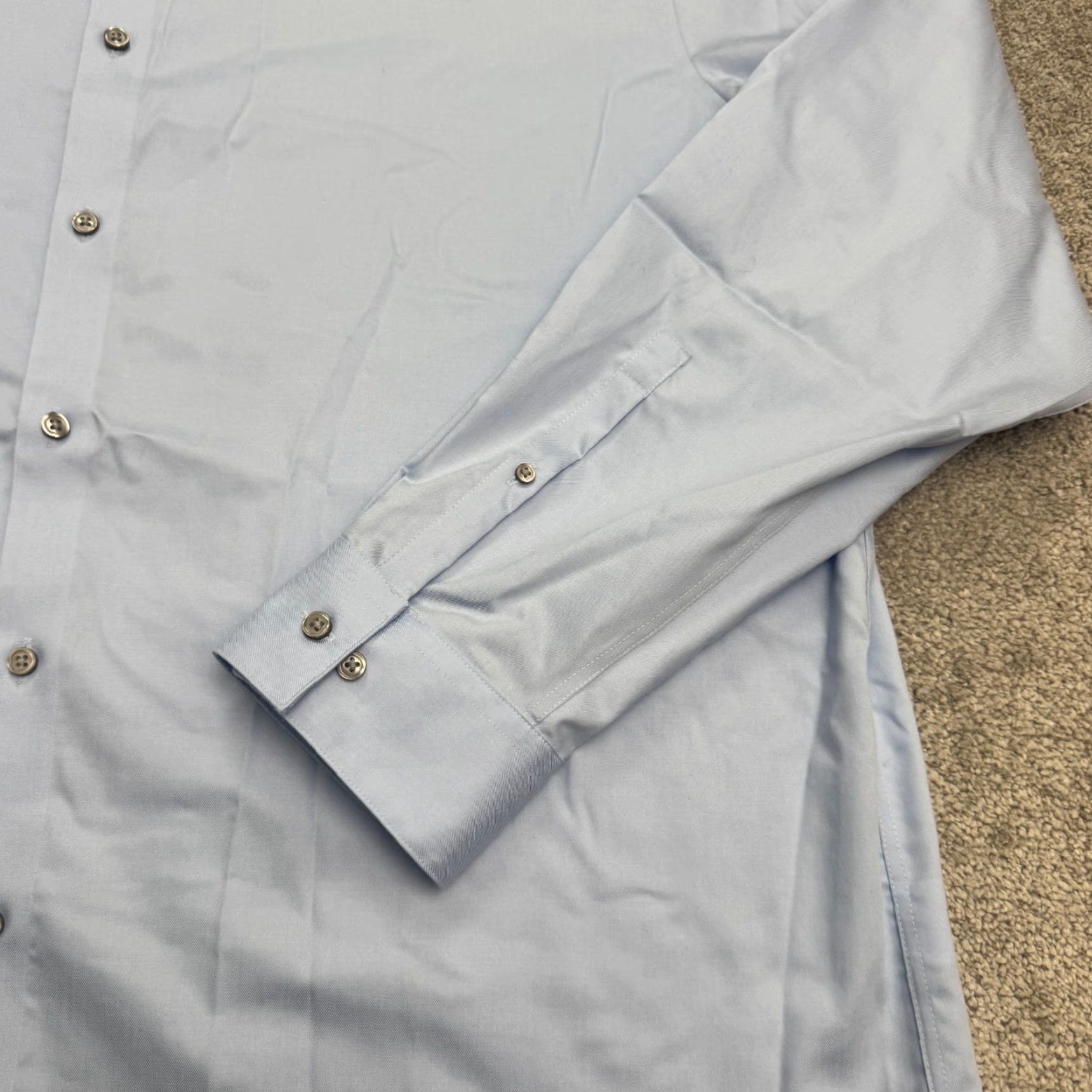 Kenneth Cole KENNETH COLE Performance Stretch Non-Iron Dress Shirt 3XL Blue Business Casual Mens Size 48R - 5 Thumbnail