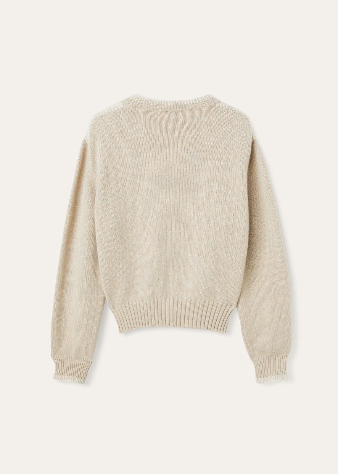 Loro Piana o1srvl11e0125 FAN6223 Ashi Embroidered Sweater in Beige Size XS / US 0-2 / IT 36-38 - 2 Thumbnail