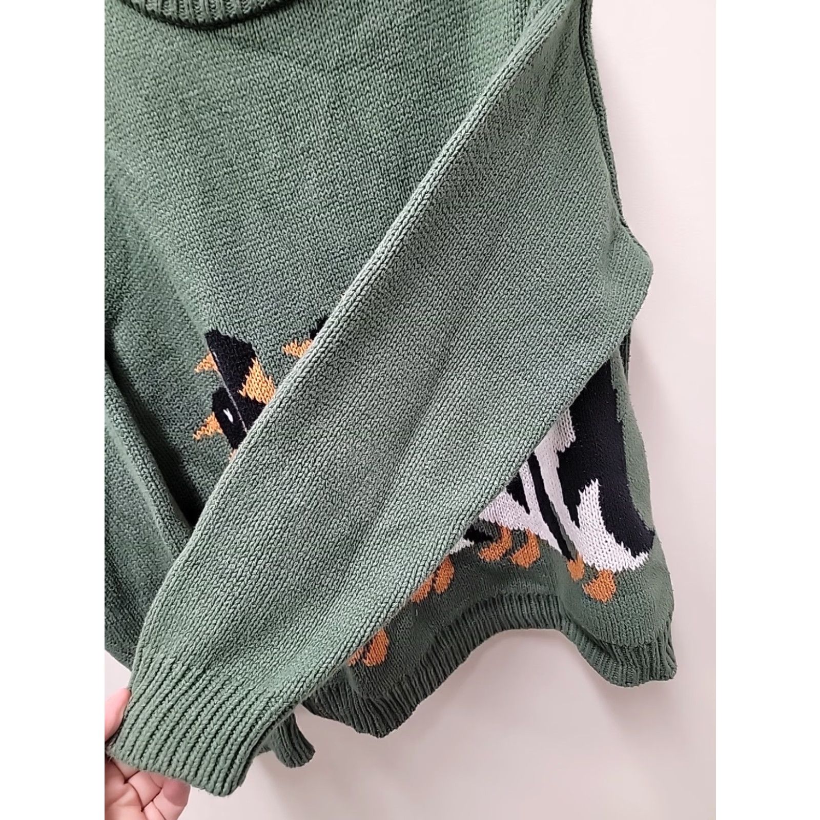 Vintage Callahan Knitwear Womens Sweater Size Large Green Penguins Knit Pullover Size L / US 10 / IT 46 - 6 Thumbnail