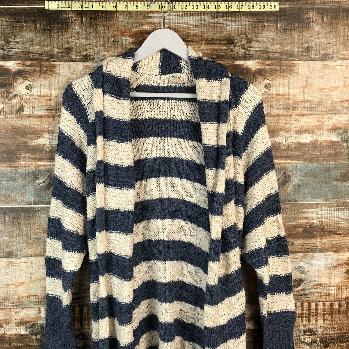 Japanese Brand × OVER THE STRiPES Lung Grind Stripe Blue like cobain Knitwear #A2491 Size M / US 6-8 / IT 42-44 - 2 Thumbnail