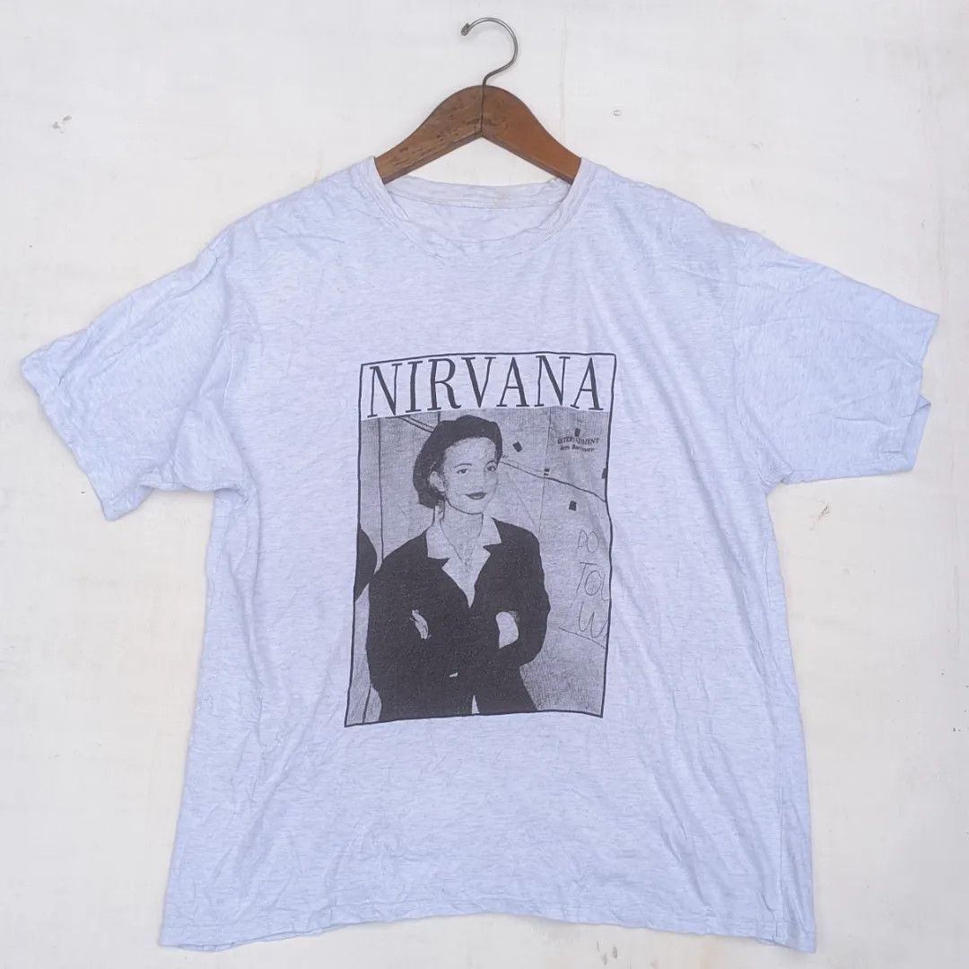 image of Band Tees x Nirvana Vintage Nirvana X Drew Barrymore 1992 Band Tee in Mist Grey, Men's (Size XL)