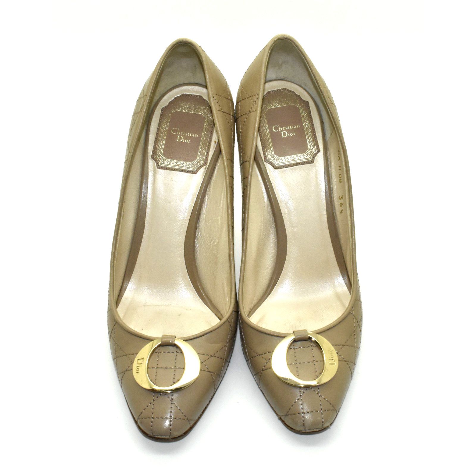Christian Dior Monsieur CHRISTIAN DIOR Quilted Leather Gold-Tone Buckle Pump Sz 36.5 Size US 6 / IT 36 - 4 Thumbnail