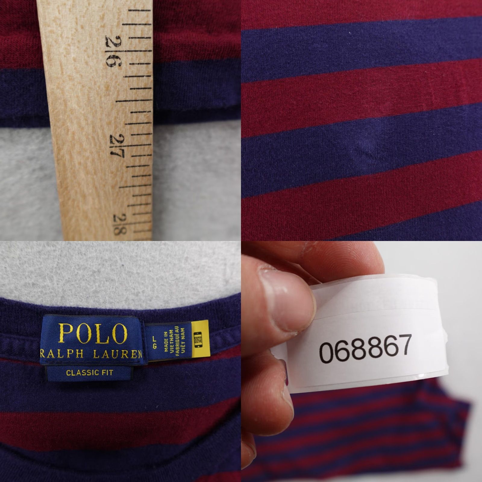 Polo Ralph Lauren Polo Ralph Lauren Shirt Mens Large Blue Red Striped Classic Fit Pony Logo Crew Neck Short Sleeve T-Shirt Size US L / EU 52-54 / 3 - 8 Thumbnail