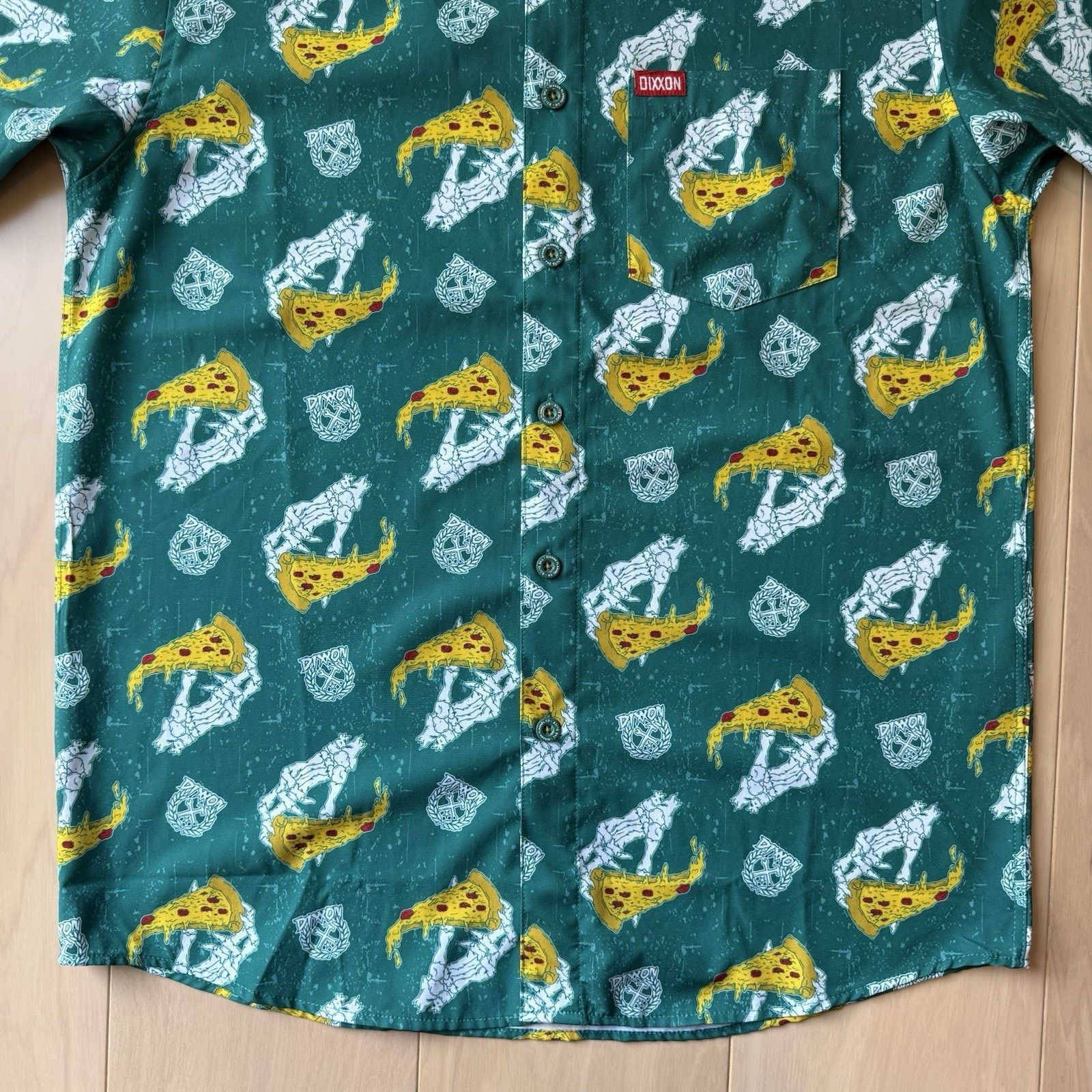 Dixxon Dixxon Shirt M Green The Slice Pizza Short Sleeve Button Up Size US M / EU 48-50 / 2 - 4 Thumbnail