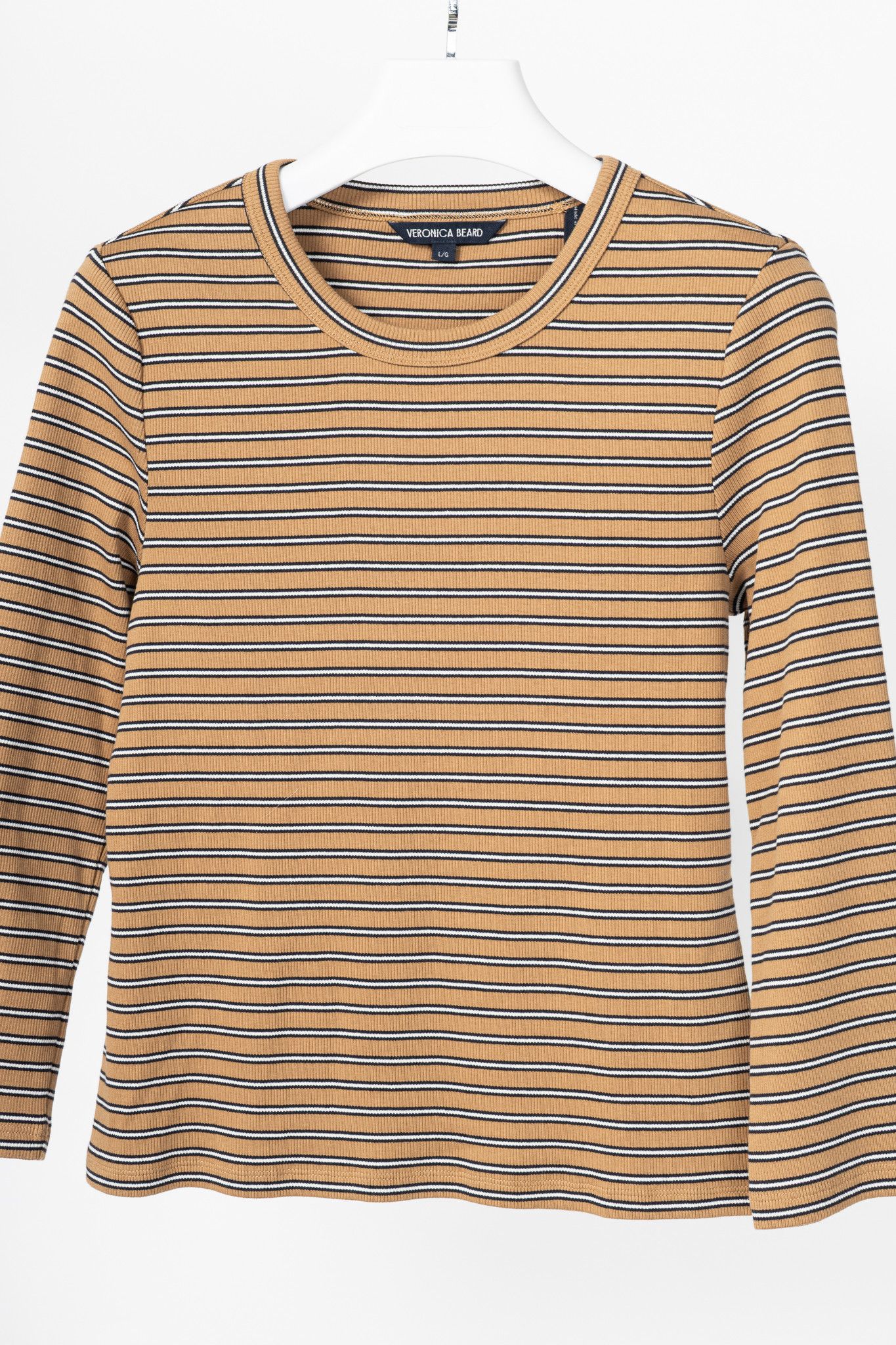 Veronica Beard Veronica Beard Pruitt Striped Three-Quarter-Sleeve Shirt Size L / US 10 / IT 46 - 3 Thumbnail