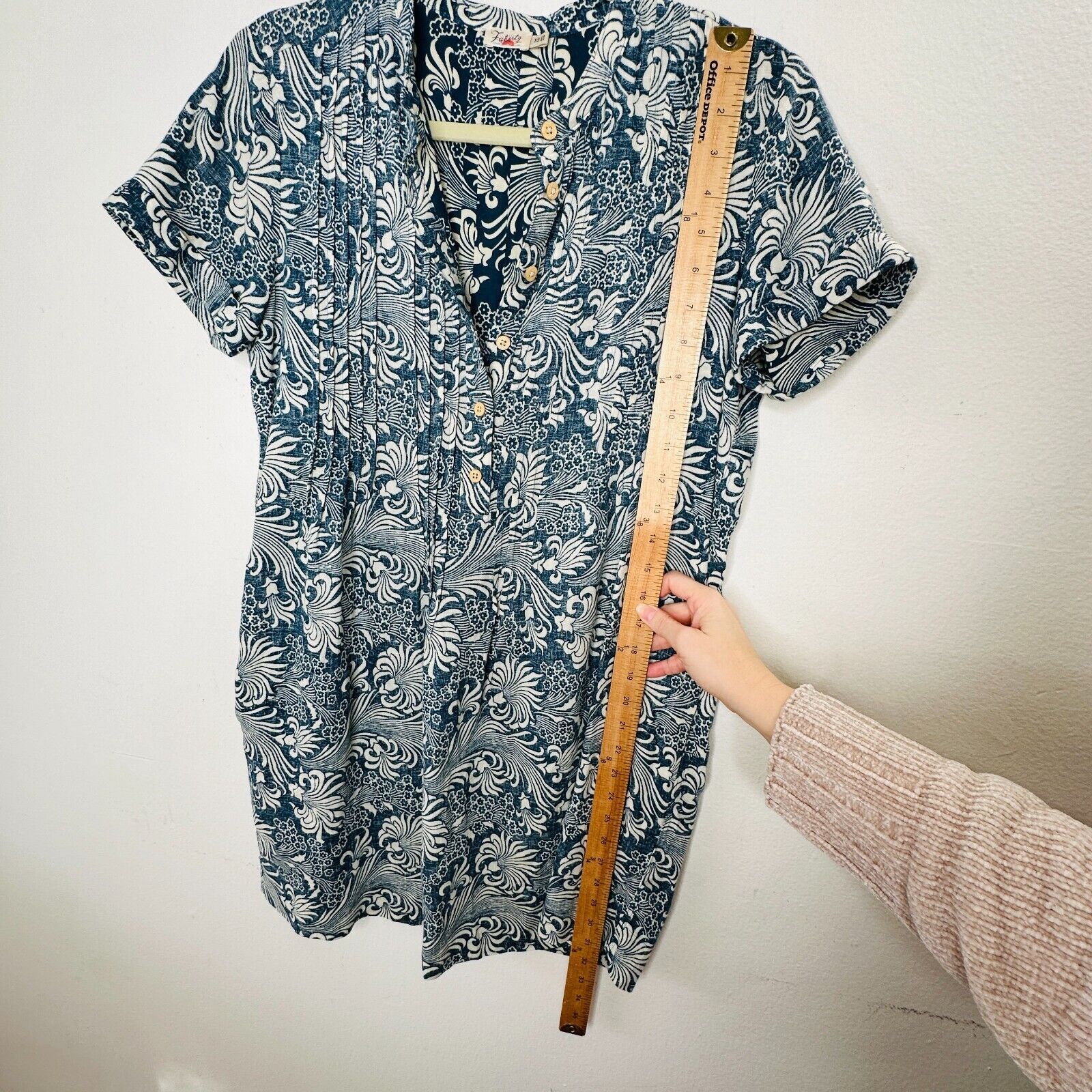 Faherty Faherty Hawaiian Print Gemina Tunic Dress VNeck Short Sleeve Size XS / US 0-2 / IT 36-38 - 14 Thumbnail