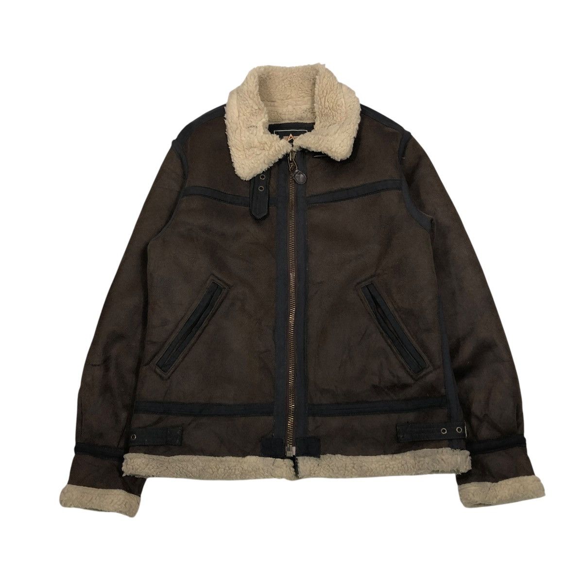 Alpha Industries VINTAGE SHEARLING LEATHER SHEEPSKIN JACKET ALPHA INDUSTRIES Size US L / EU 52-54 / 3 - 1 Thumbnail