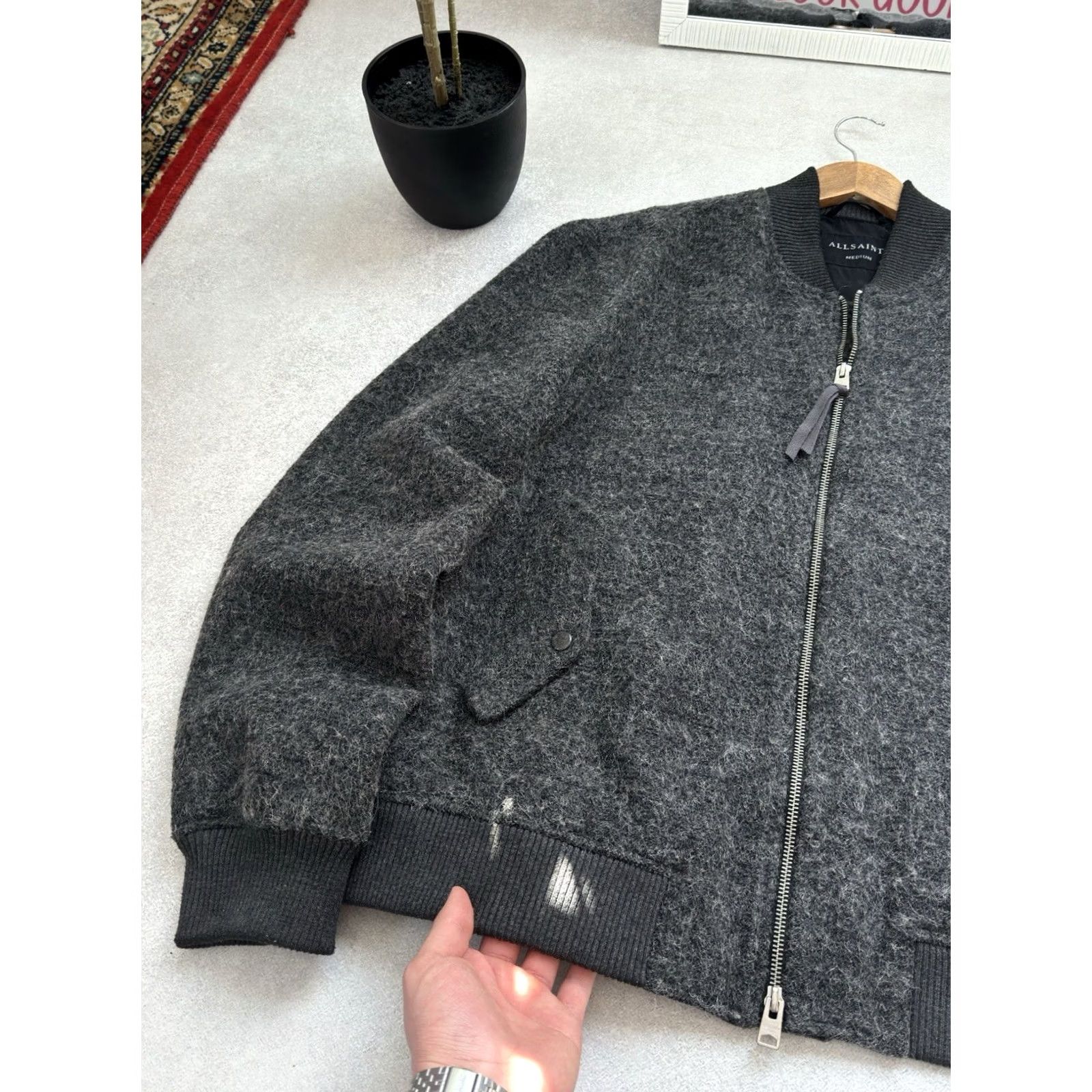 Allsaints VINTAGE AllSaints Wool Bomber Jacket Gray M Men Size US M / EU 48-50 / 2 - 4 Thumbnail