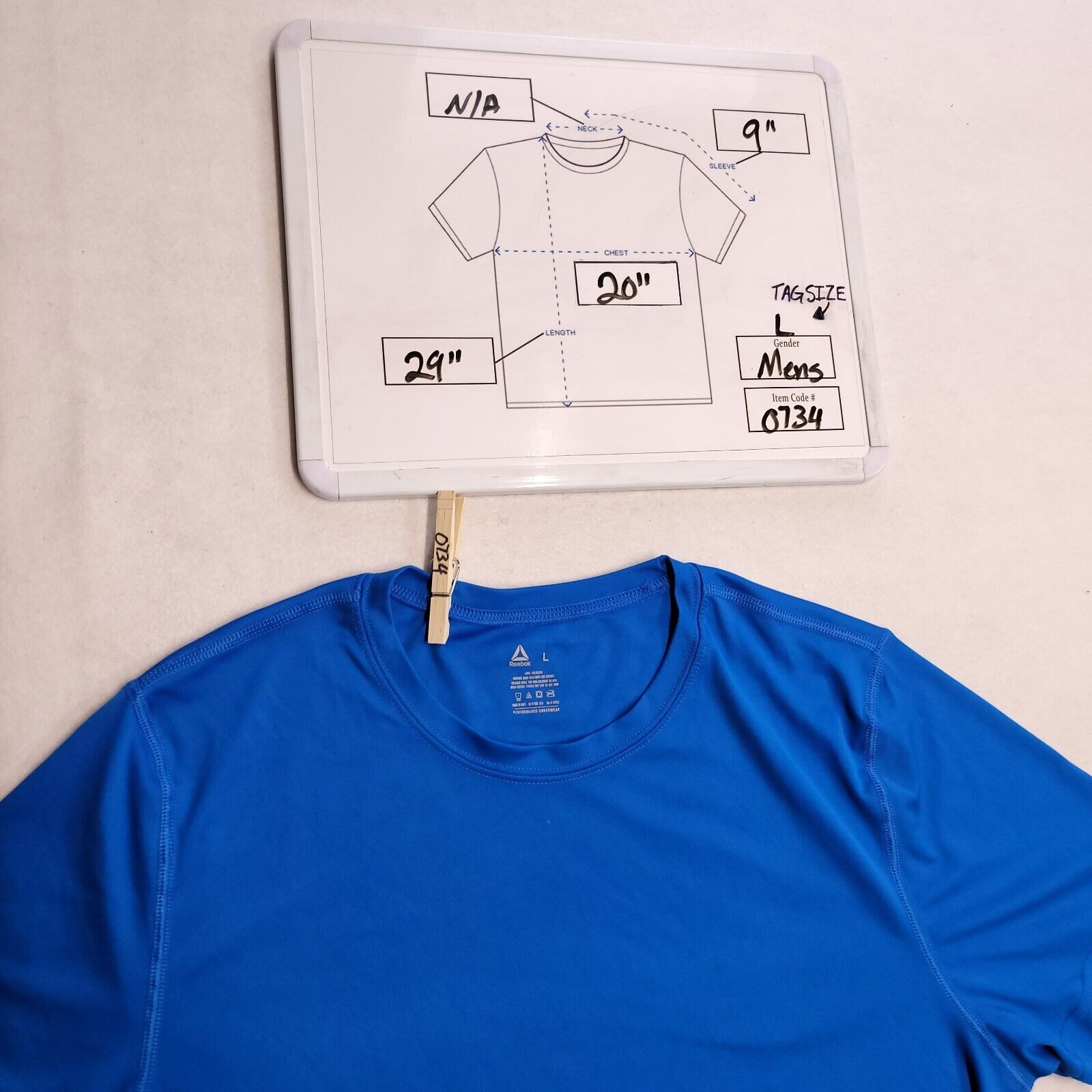 Reebok Reebok Short Sleeve T Shirt Mens Size Large L Blue Size US L / EU 52-54 / 3 - 8 Thumbnail