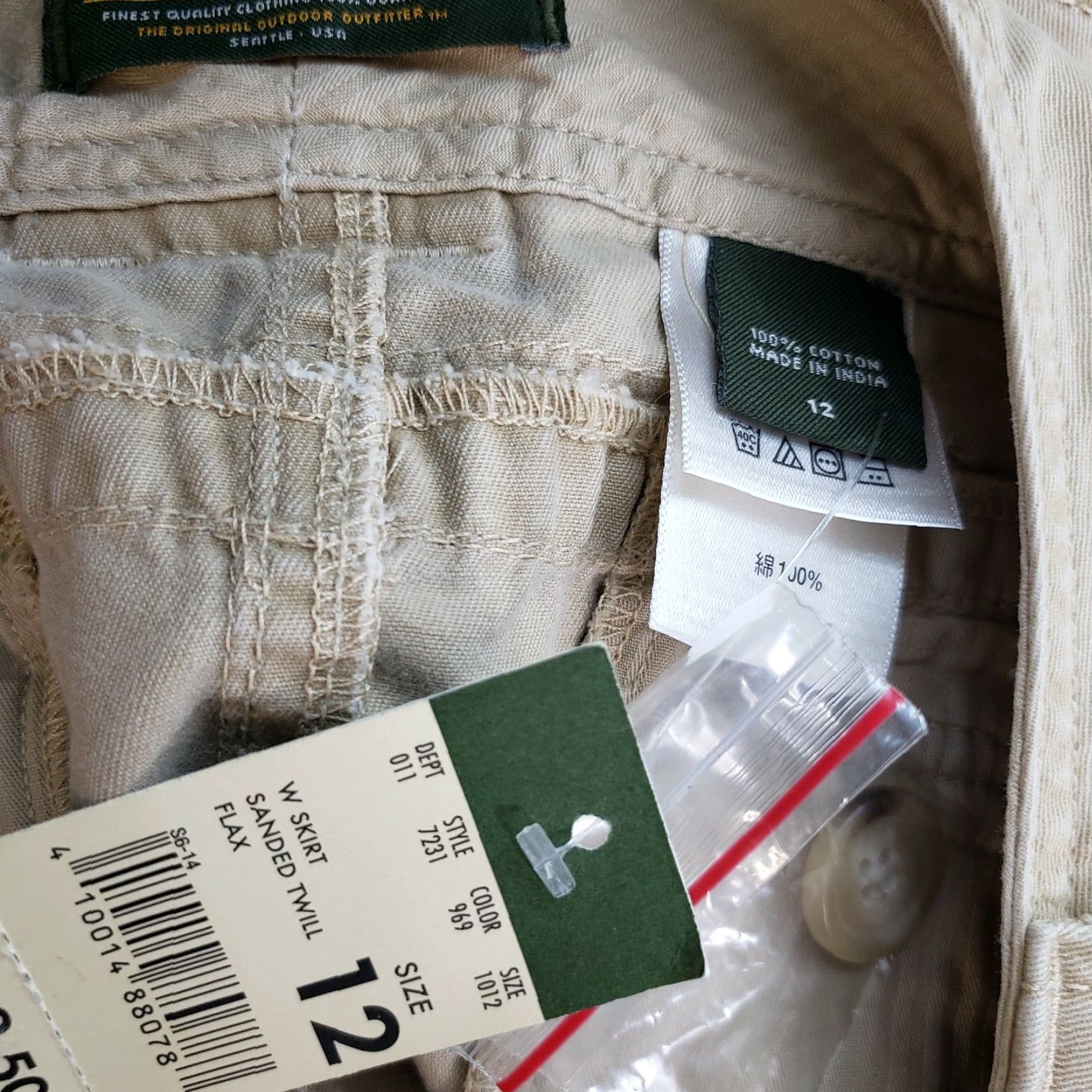 Eddie Bauer Eddie Bauer Womens Pencil Skirt Sz 12 Tan Cotton Pockets Short Brown 12 New with Tags Womens Size 34" / US 12 / IT 48 - 3 Thumbnail