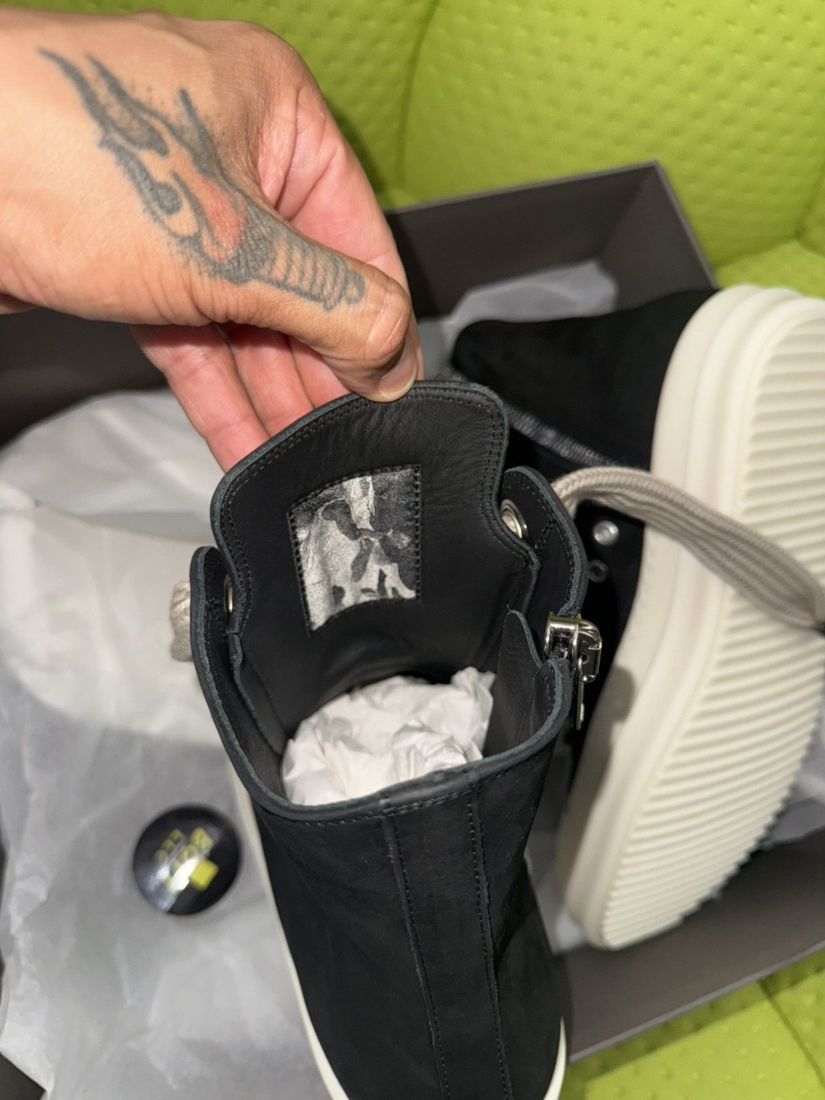 Rick Owens Rick Owen’s jumbo grained leather jumbo lace sneakers Size US 10 / EU 43 - 9 Thumbnail