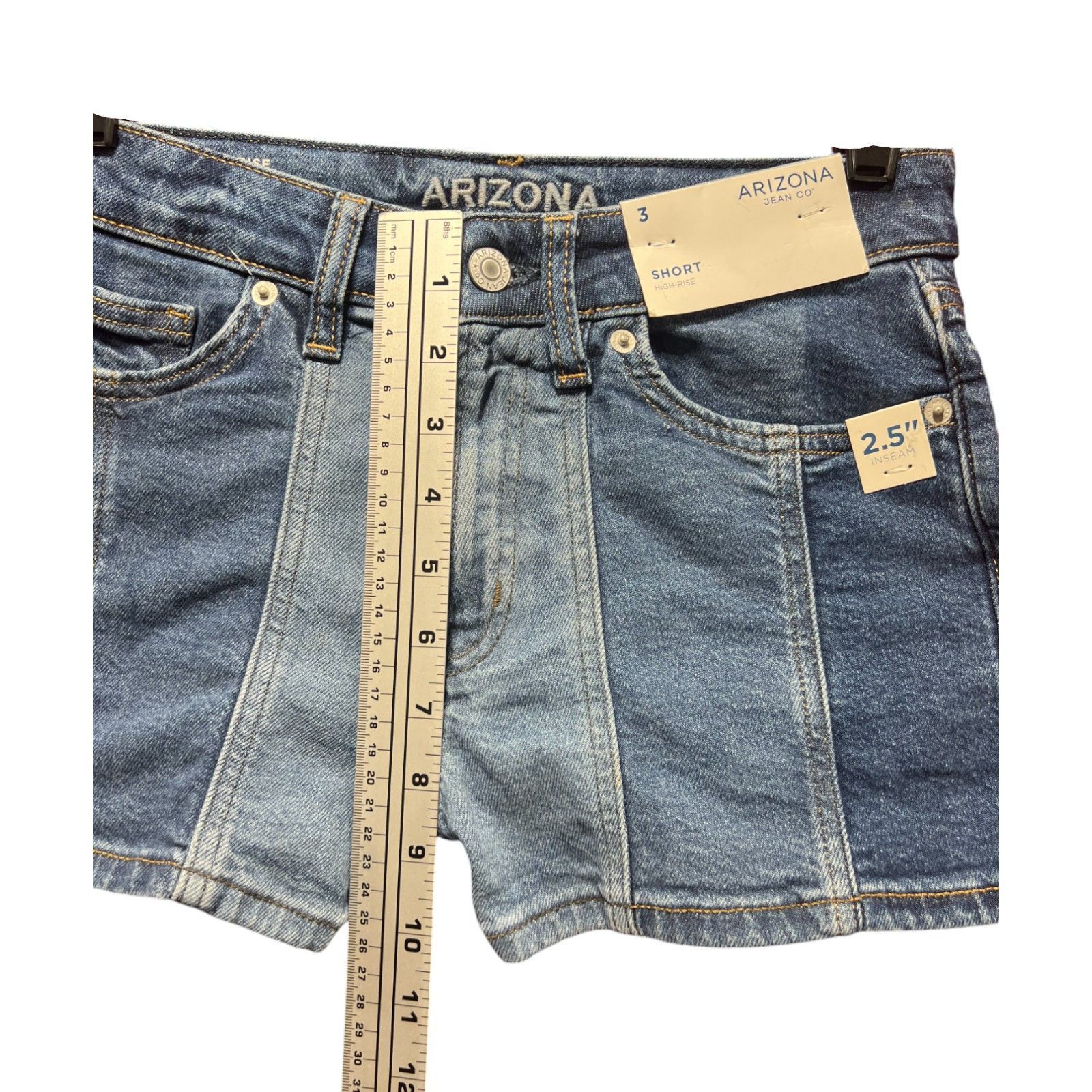 Arizona Jean Co. Arizona - Women's High Rise Denim Short - Juniors - Blue - 3 Size 28" / US 6 / IT 42 - 7 Thumbnail