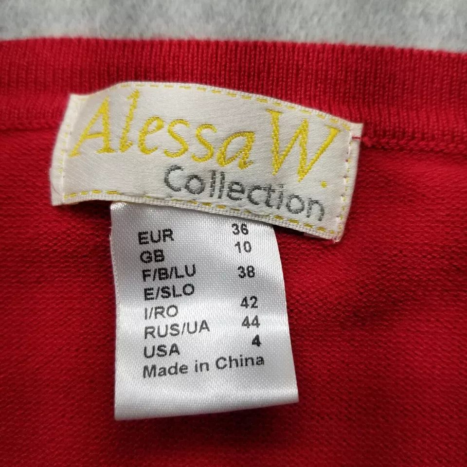 Other Alessa W Collection Sweater Womens 4 Red Long Sleeve Stones Size S / US 4 / IT 40 - 7 Thumbnail