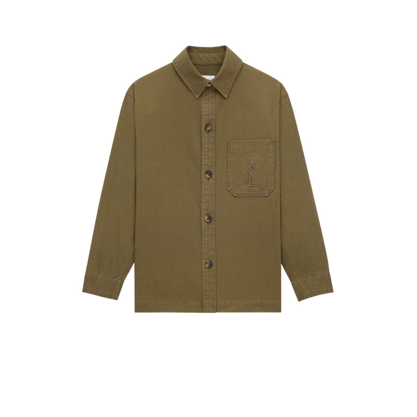 SAINT LAURENT $1850 Savane Denim Cassandre Shirt New & Authe