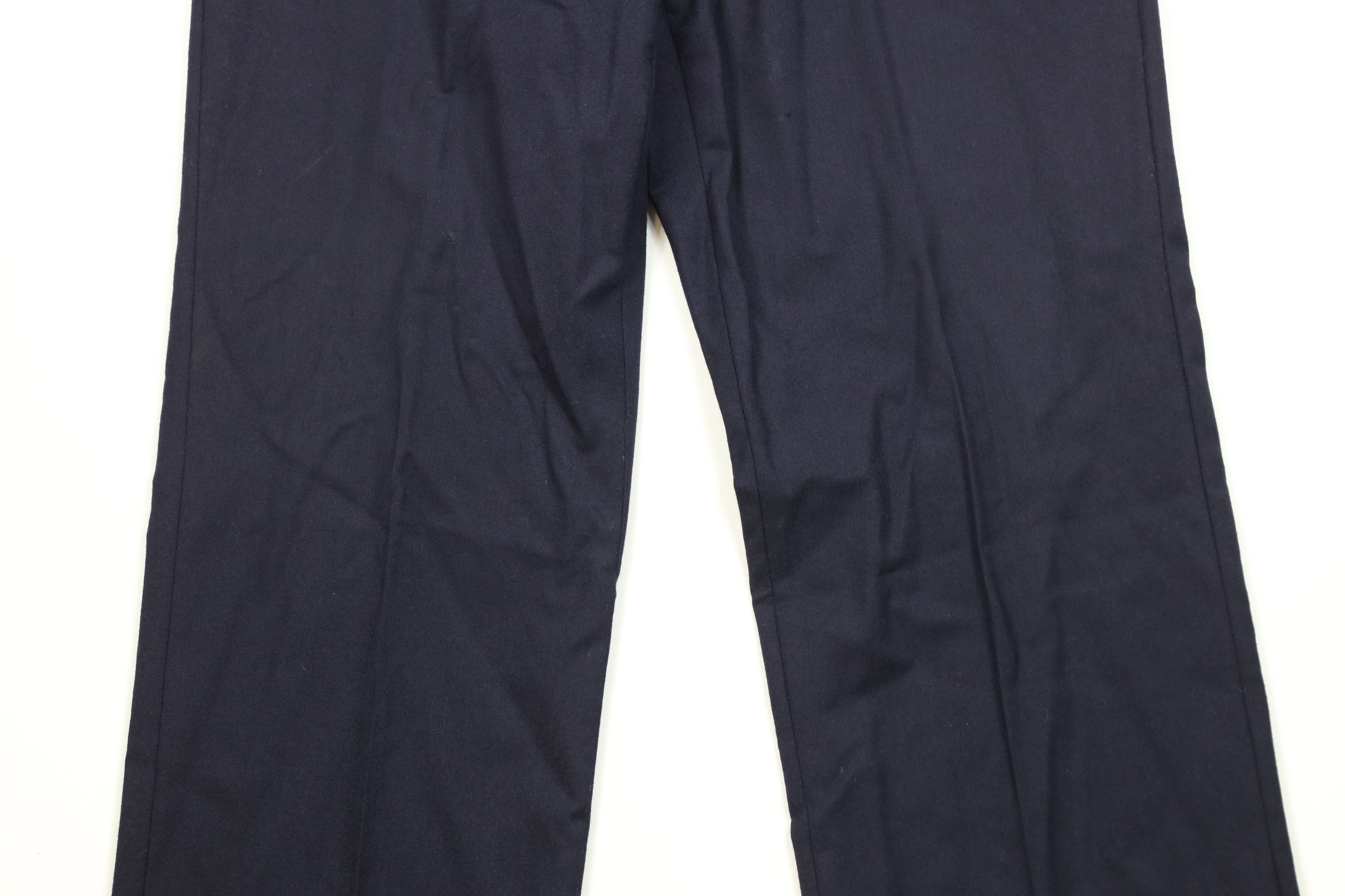 Vintage Vintage 70s Streetwear Wool Wide Leg Chino Pants Blue USA Size US 34 / EU 50 - 3 Thumbnail