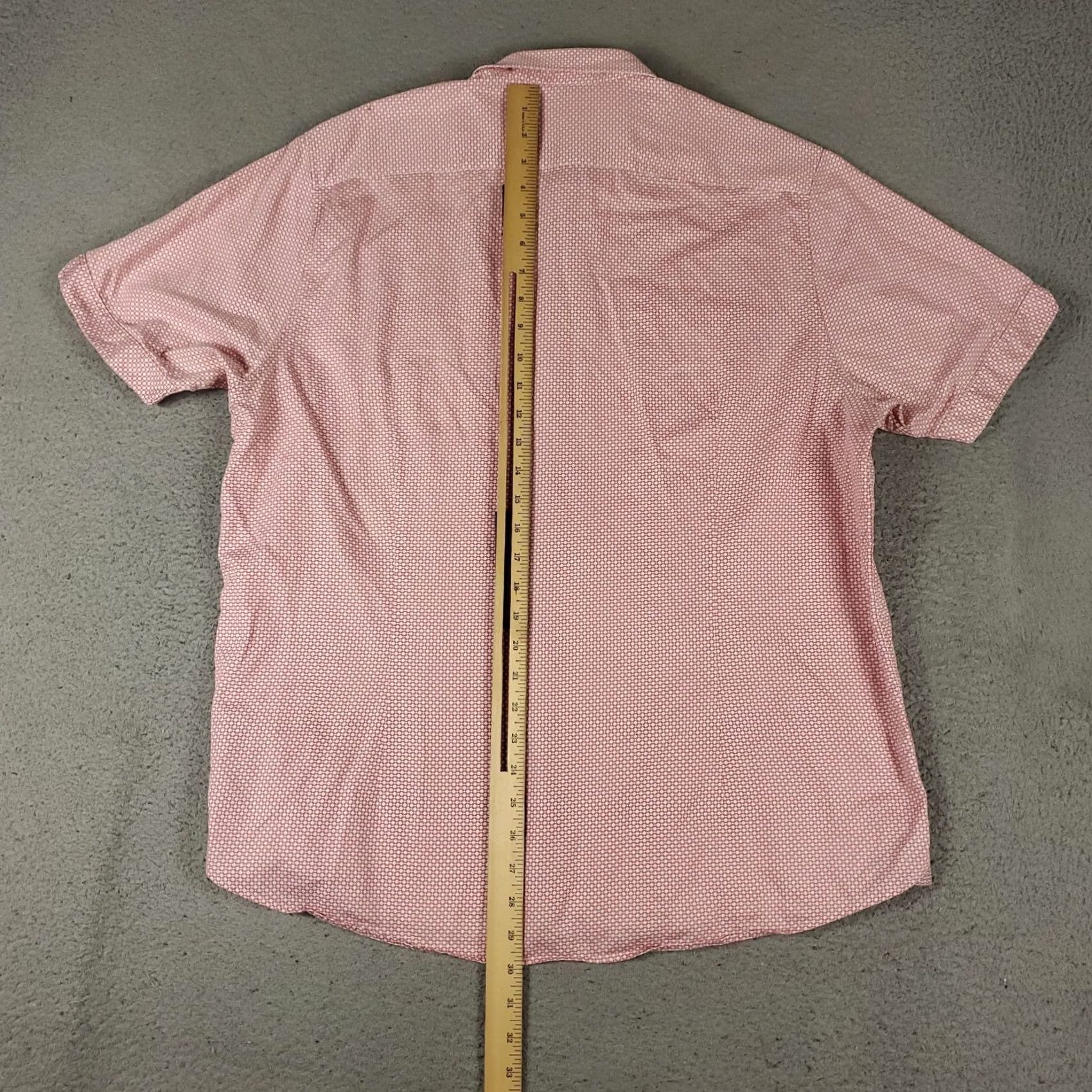 Ted Baker Ted Baker London Mens Pink Geometric Cotton Button-Up Shirt - Size 7 - Short Sleeve Size US M / EU 48-50 / 2 - 3 Thumbnail