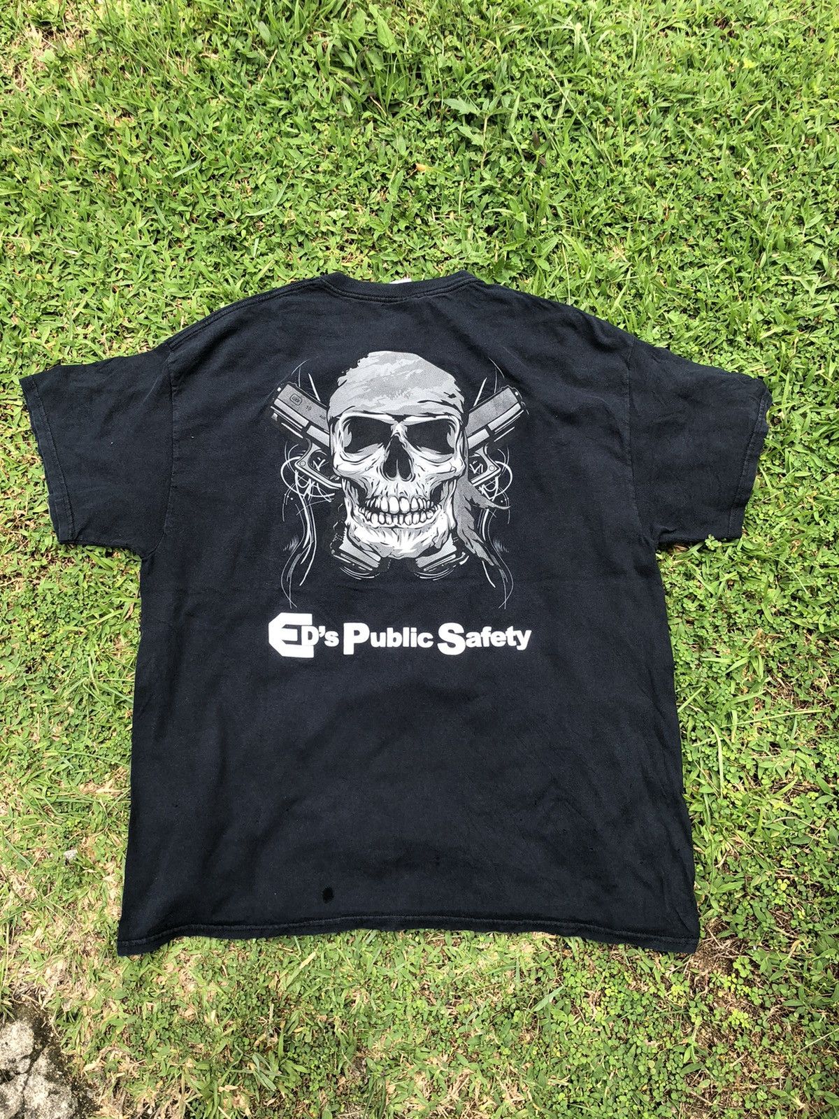 Vintage Vintage Y2K ED’S Public Safety Skull Logo Backhit Tee Size US XL / EU 56 / 4 - 3 Thumbnail