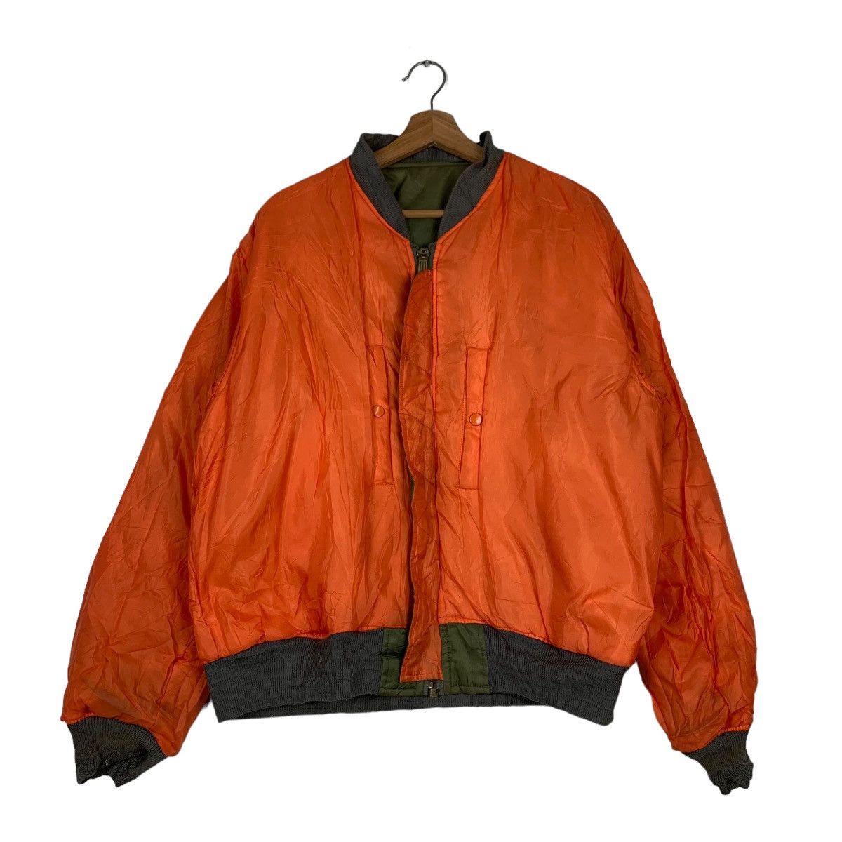 Reversible MA1 Flight Jacket Bomber Jacket #0150-C8