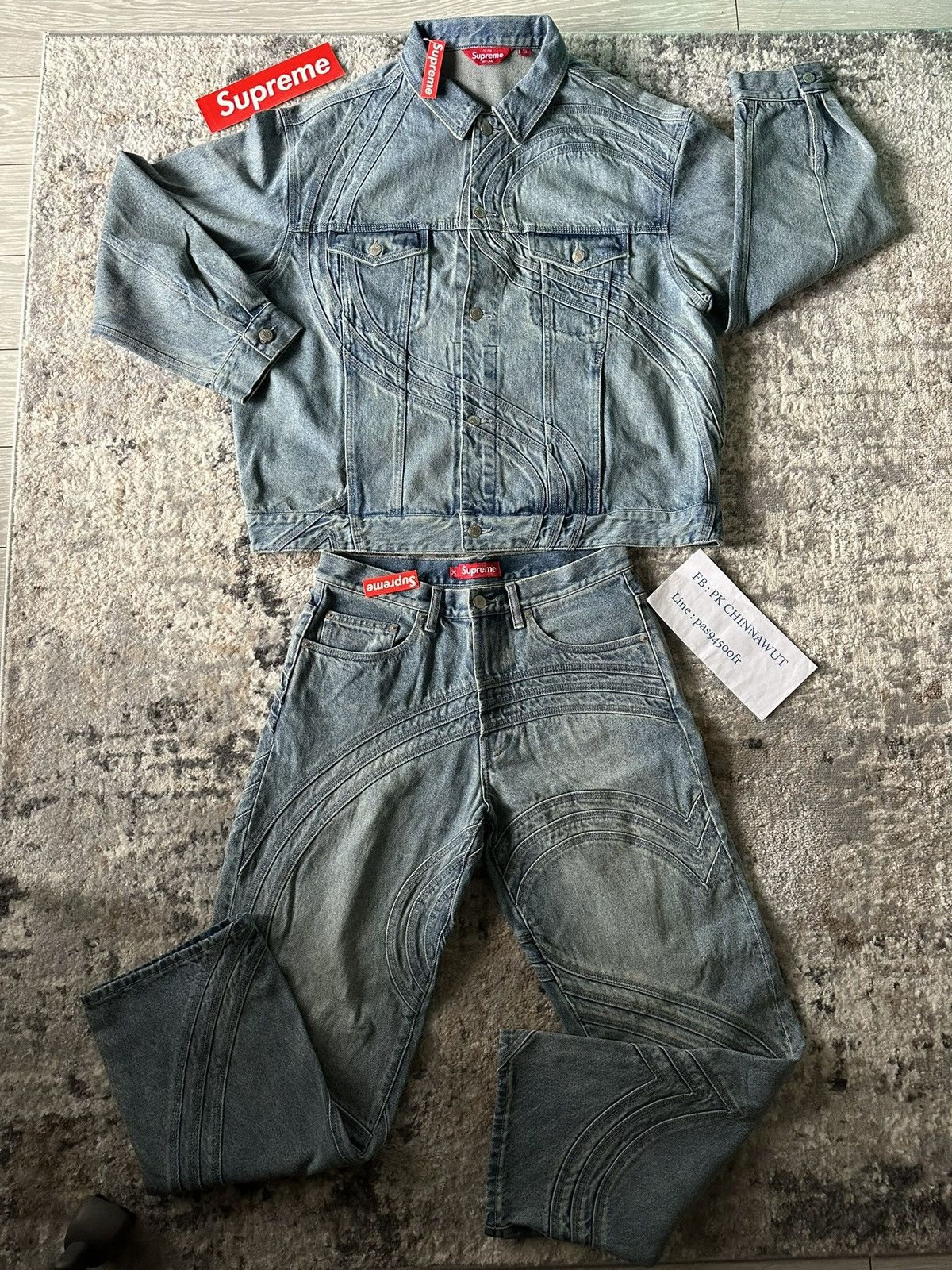 Supreme SUPREME S LOGO LOOSE FIT JEAN SS24 Size US 30 / EU 46 - 16 Thumbnail