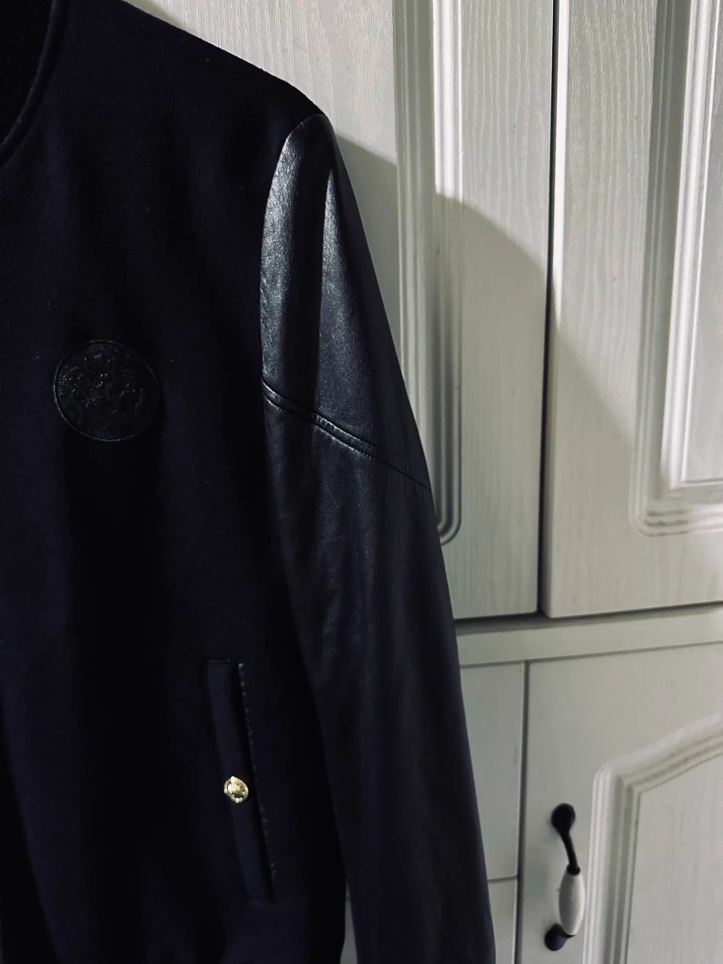 Versace Versace Medusa Lining Back Knit Embroidery Leather Jacket L Size US L / EU 52-54 / 3 - 4 Thumbnail
