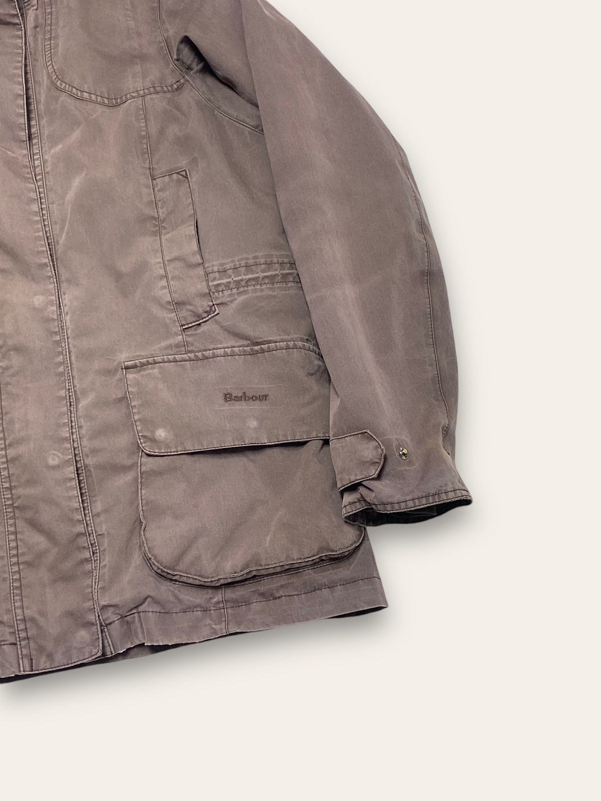 Barbour Vintage BARBOUR Faded Brown Hooded Shell Jacket Waterproof Size US M / EU 48-50 / 2 - 3 Thumbnail