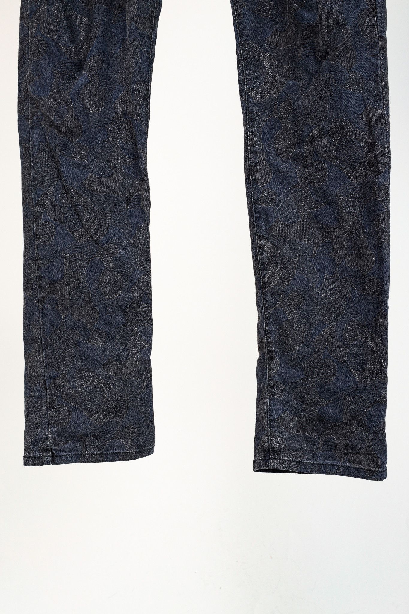 Versace Versace Cody Navy & Black Jacquard Slim-Fit Jeans Size 36" / US 14 / IT 50 - 12 Thumbnail