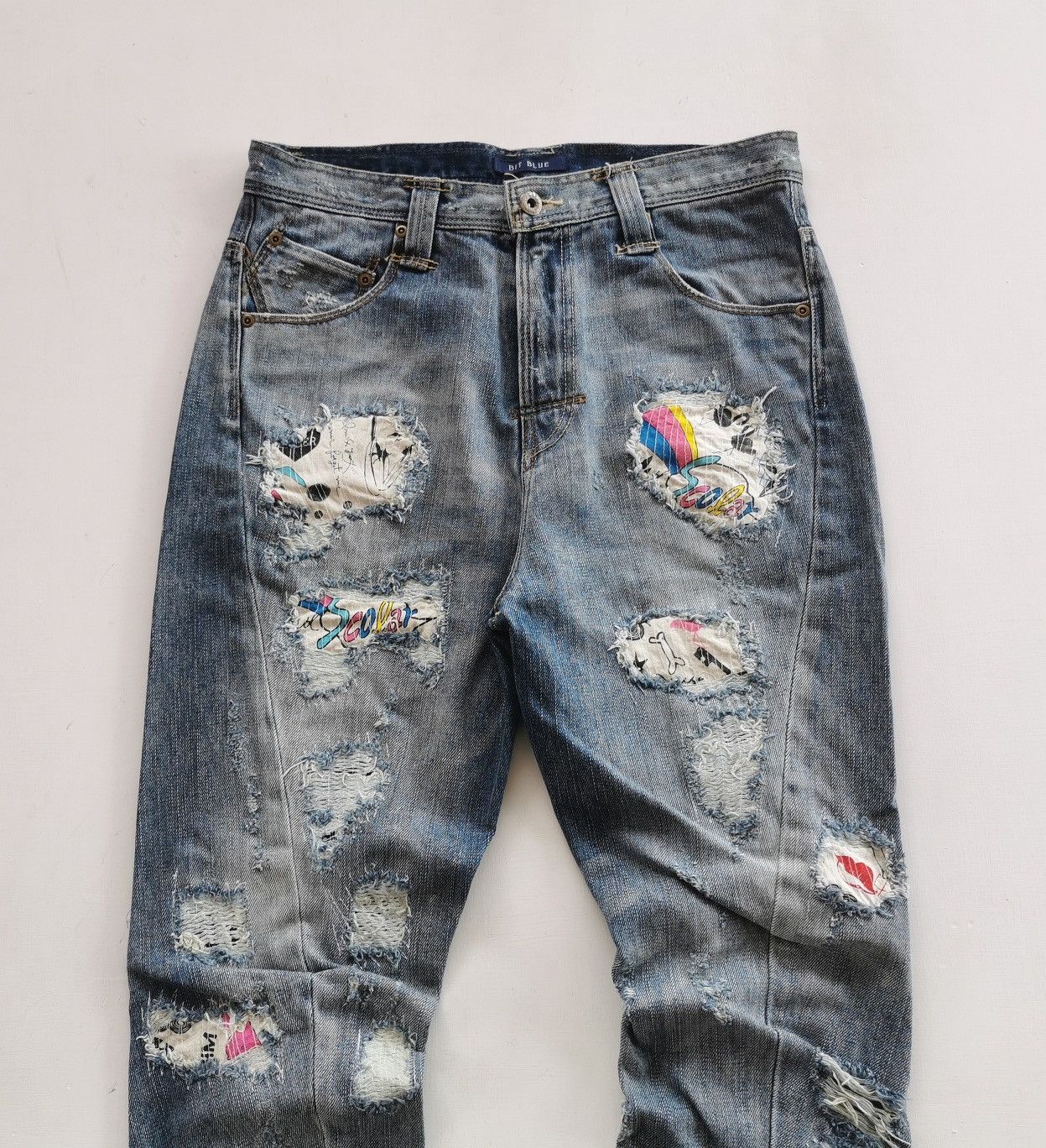Anime Bit Blue x Scolar Twist Legs Denim Jeans Size US 30 / EU 46 - 2 Thumbnail