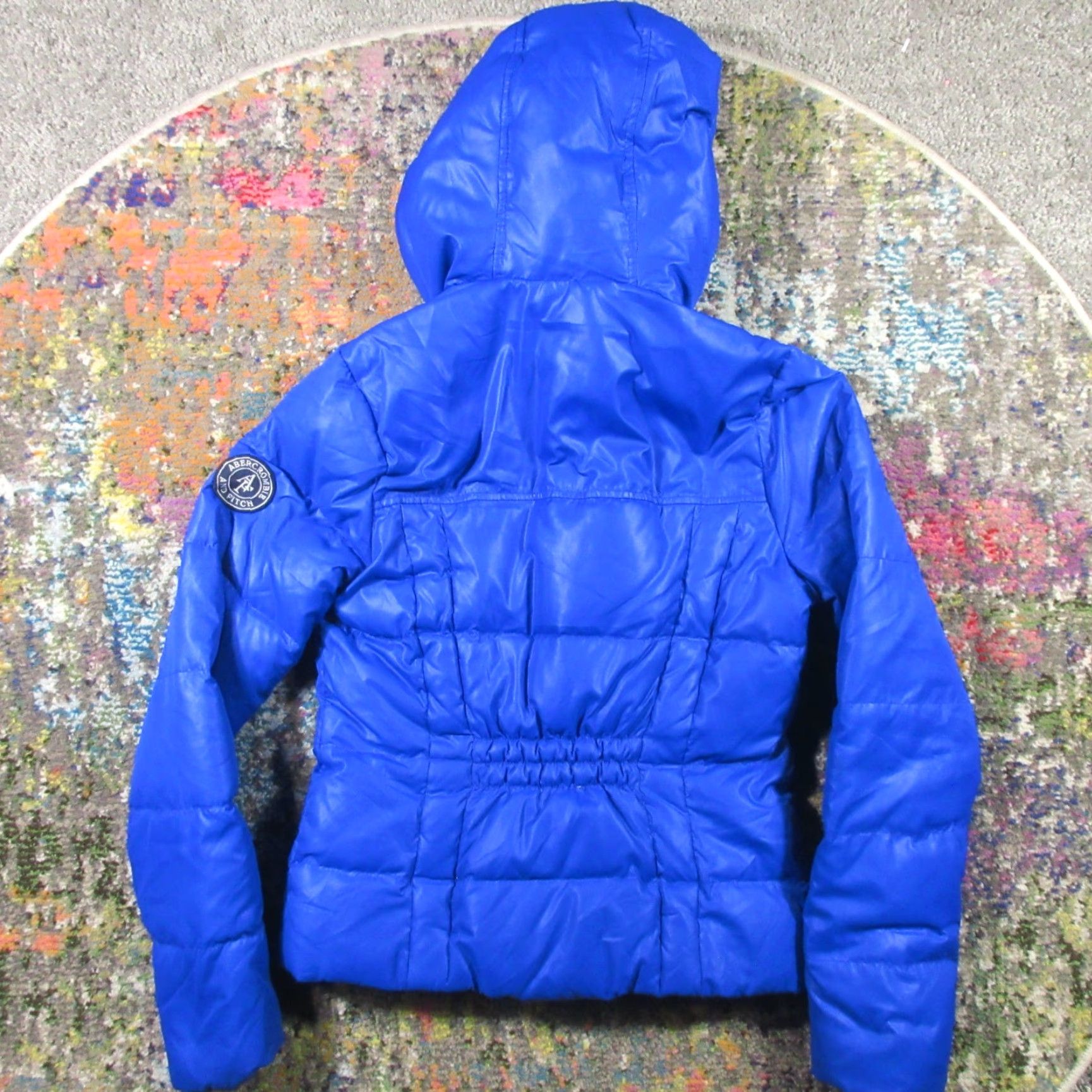 Abercrombie & Fitch Abercrombie & Fitch Hooded Puffer Jacket Women's Medium Blue Down Size M / US 6-8 / IT 42-44 - 2 Thumbnail