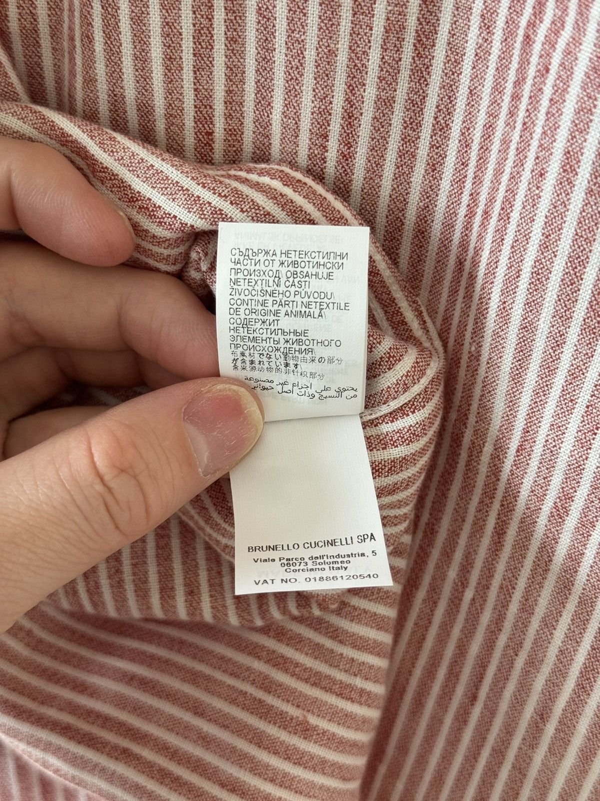 Brunello Cucinelli Red and White Striped Linen Leisure Fit XXXL Size US XXL / EU 58 / 5 - 16 Thumbnail