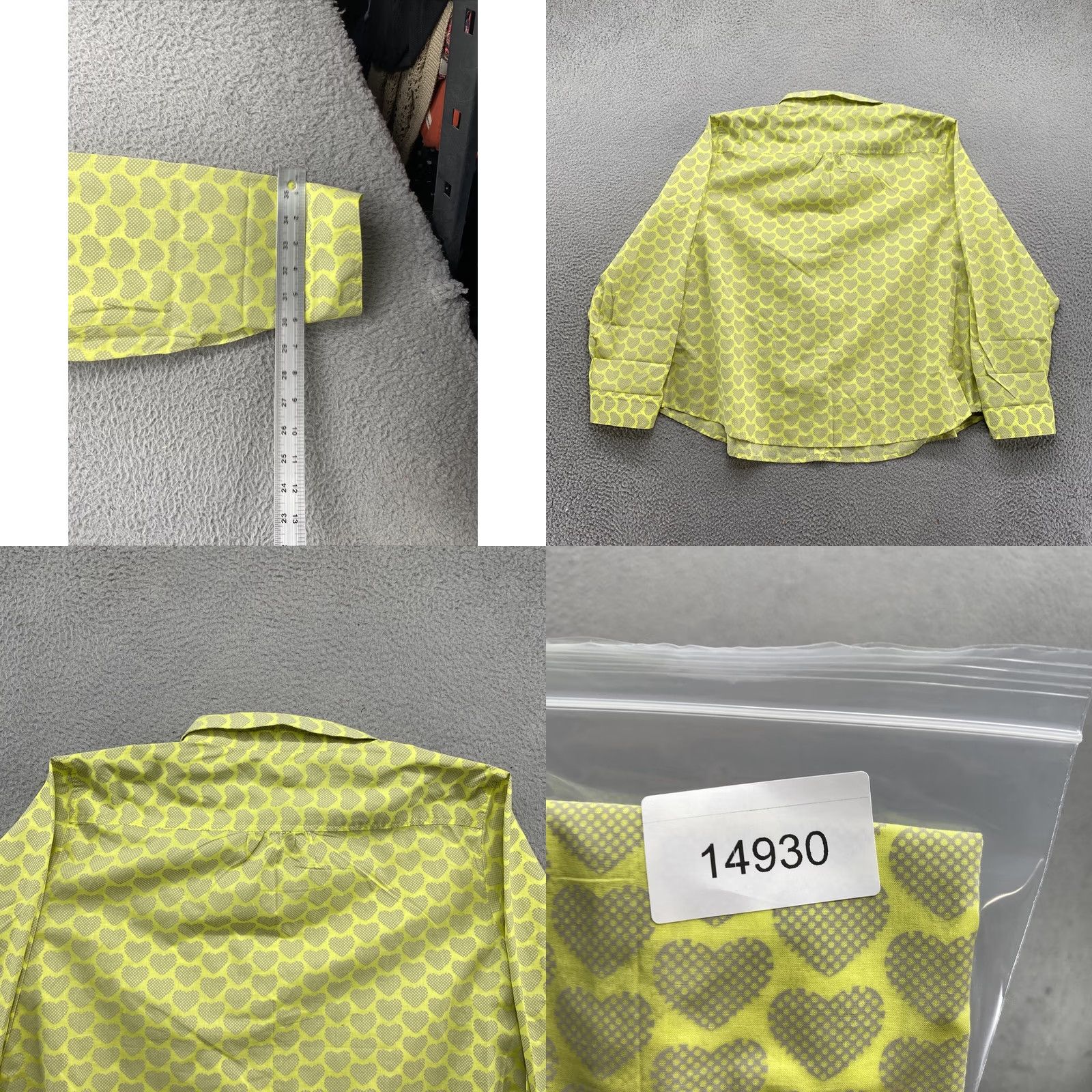 Vintage VINTAGE Cato Shirt Button-Up Heart Pattern Long Sleeve Green Women’s 26/28W NEW Size 4XL / US 24-26 - 8 Thumbnail
