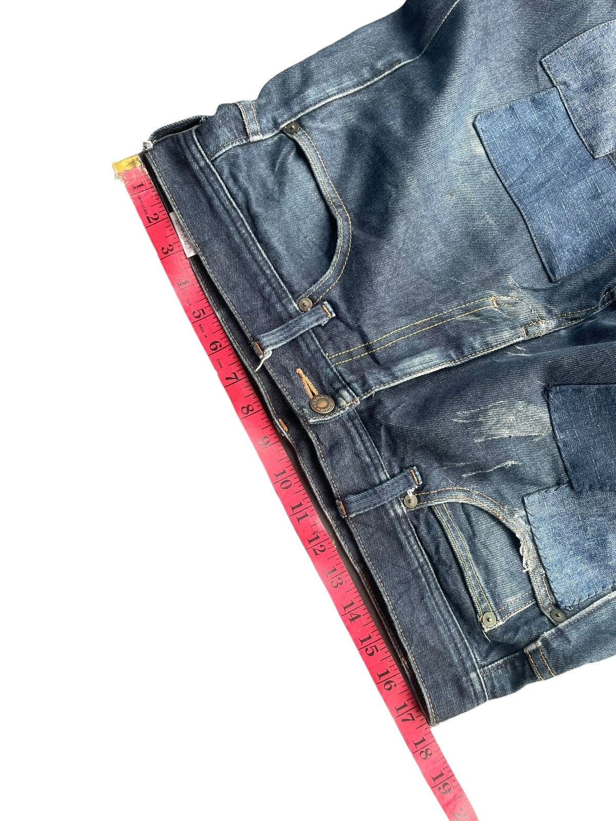 Japanese Brand AVV Homme Selvedge Patched Denim Size US 35 - 12 Thumbnail