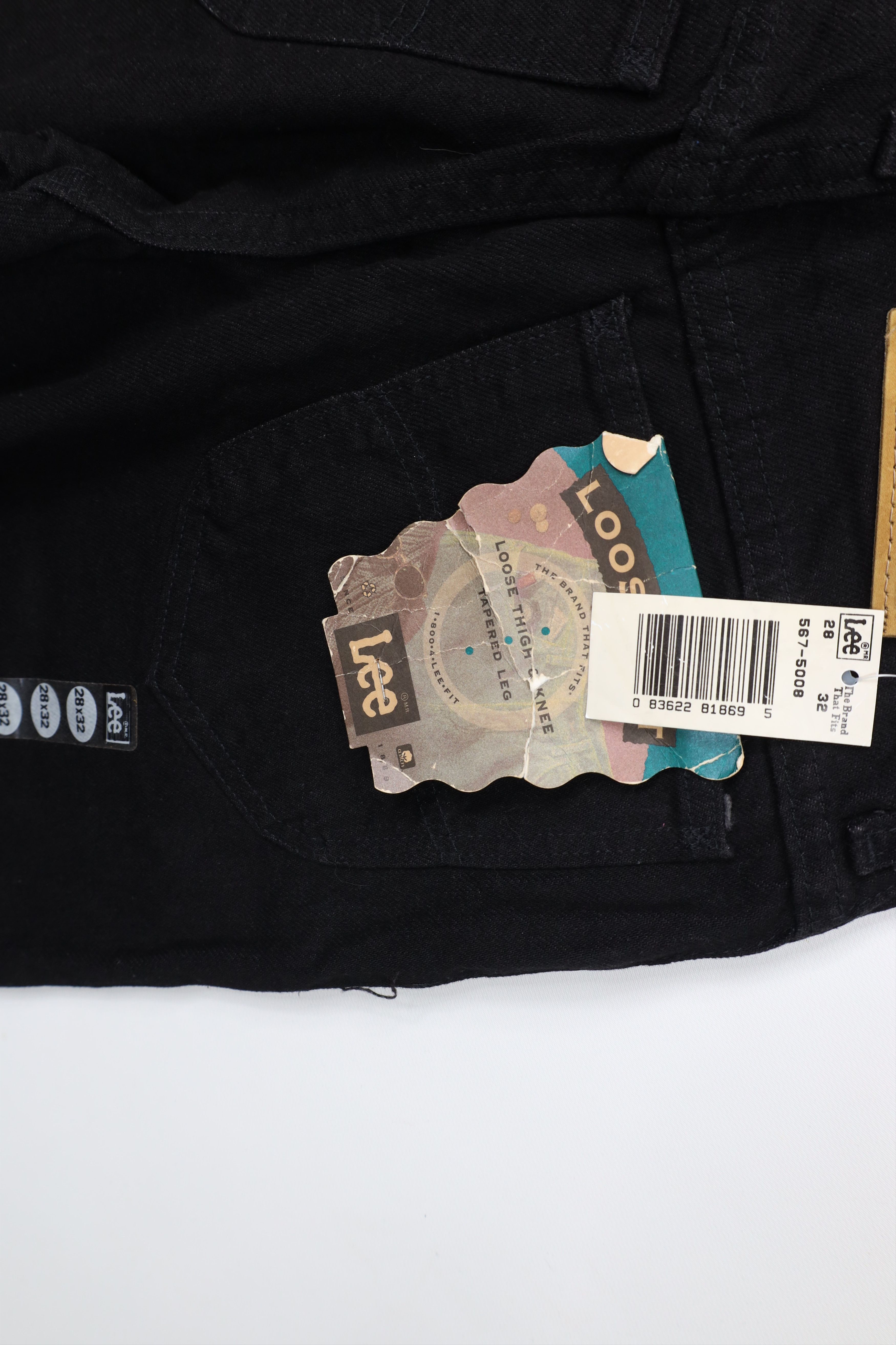 Lee Deadstock Vintage 90s Lee Tapered Leg Denim Jeans Black USA Size US 28 / EU 44 - 16 Thumbnail
