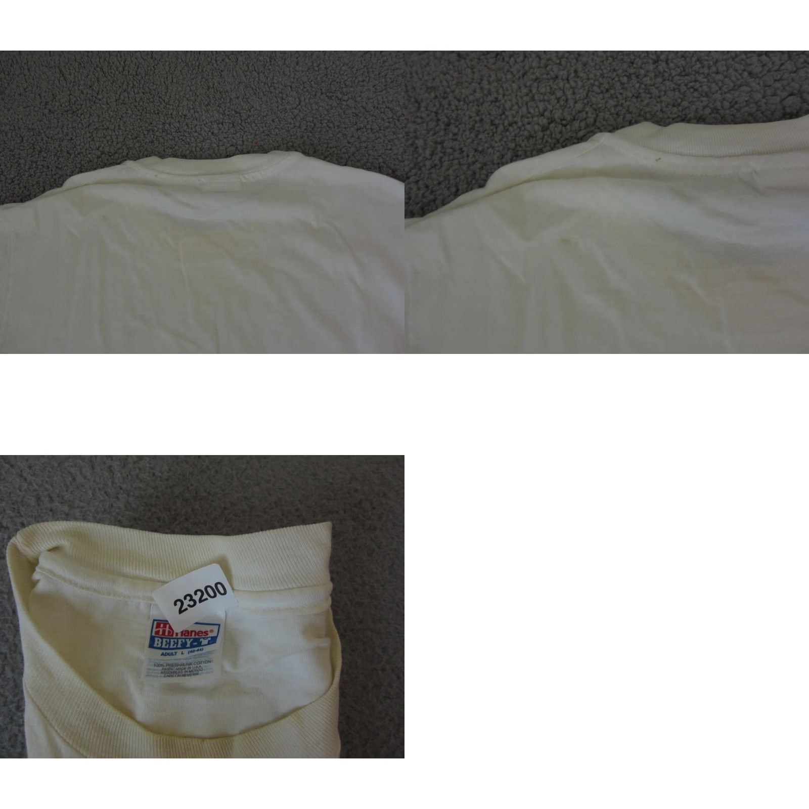 Hanes VINTAGE Hanes Castello Cabbiano Shirt Mens L White Jersey Crew Neck Short Sleeve 80s 90s Classic School Size US L / EU 52-54 / 3 - 9 Thumbnail