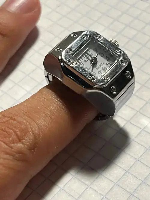 Jewelry Mini Elastic Strap Watch Adjustable Ring Size ONE SIZE - 2 Thumbnail