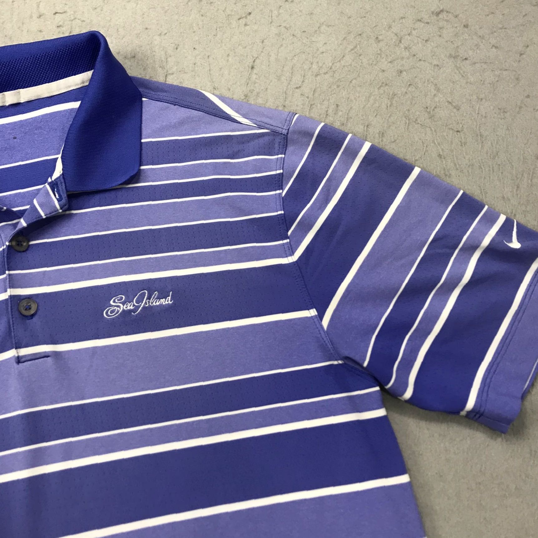 Nike Nike Golf Polo Shirt Mens M Purple Blue Striped Dri-Fit Logo Polo Shirt Casual All Seasons Lightweight Short Sleeve Nike Golf 90s? Size US M / EU 48-50 / 2 - 3 Thumbnail