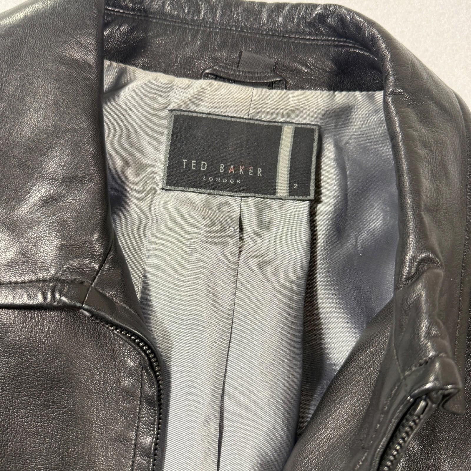 Ted Baker Ted Baker Men’s Leather Moto Black Jacket Size 2 Medium Size US M / EU 48-50 / 2 - 2 Thumbnail