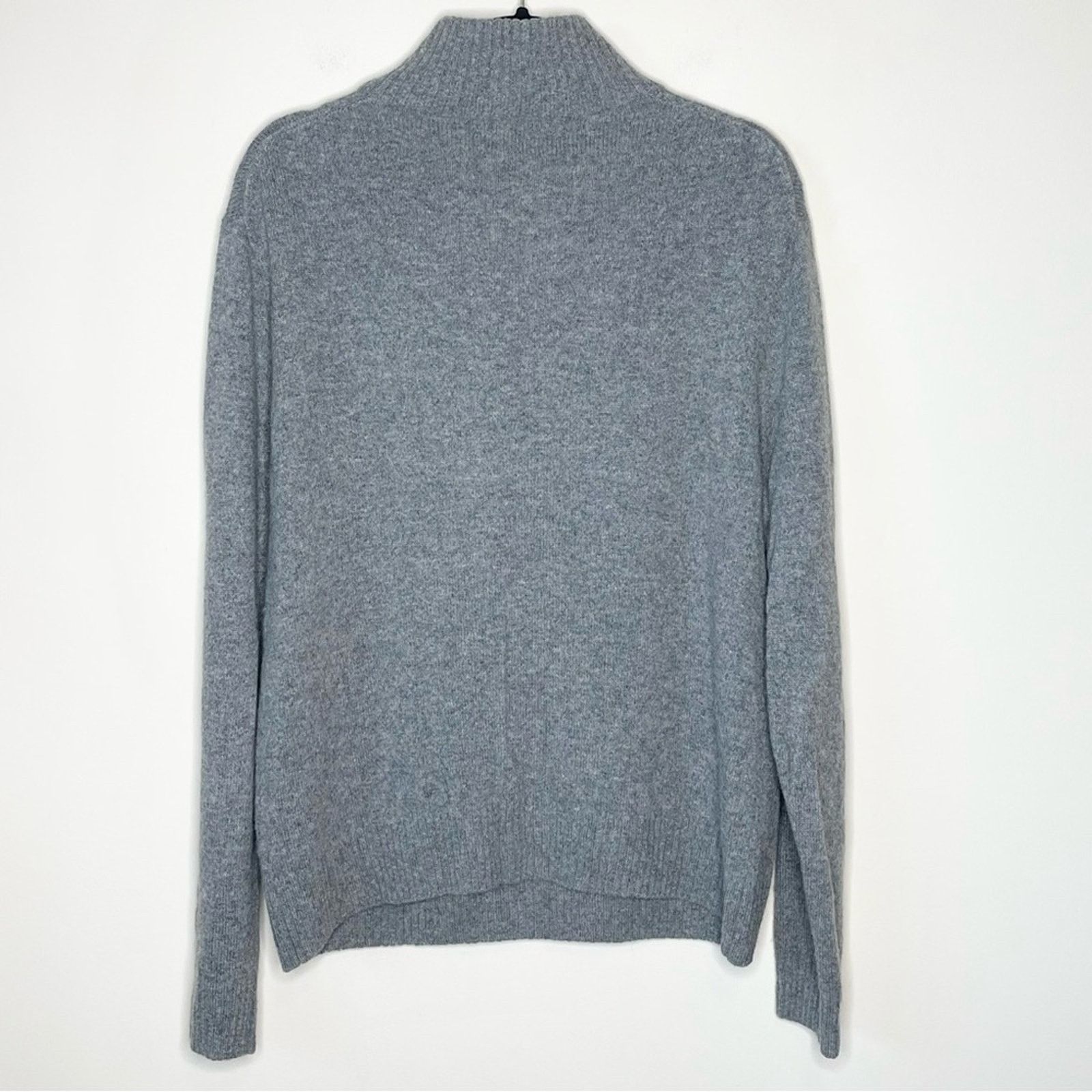 J.Crew J. CREW gray 1/4 zip mock neck wool blend sweater Size US L / EU 52-54 / 3 - 4 Thumbnail